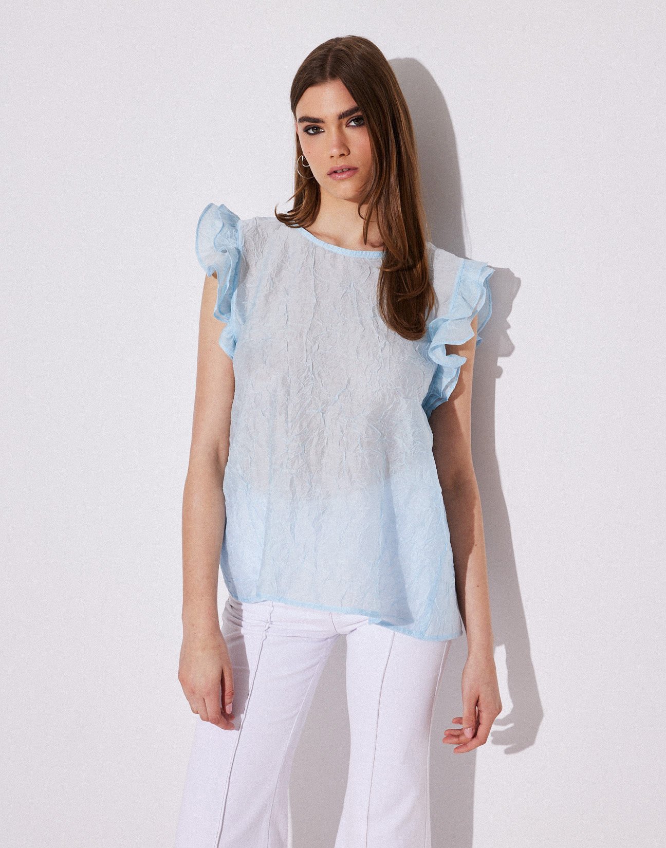 Crinkled effect blouse
