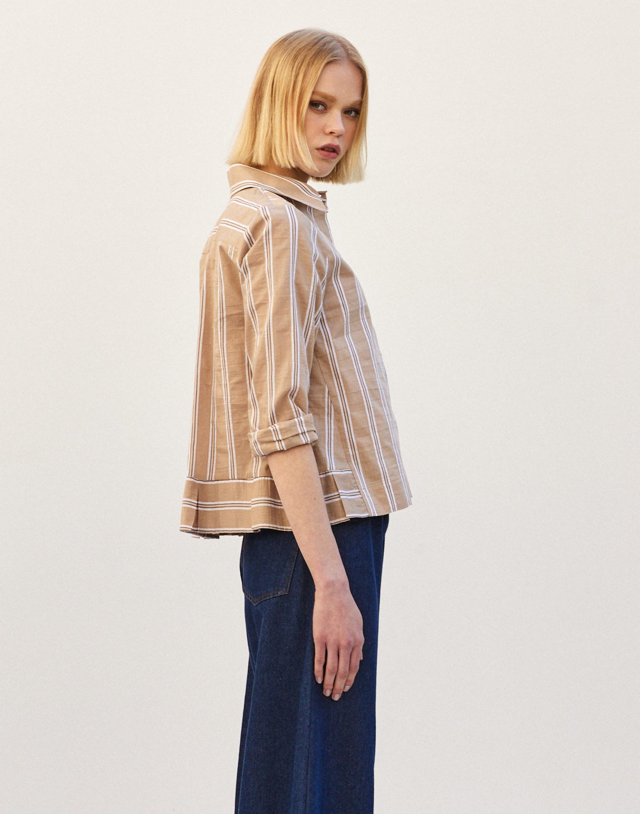 Striped shirt with ruffles