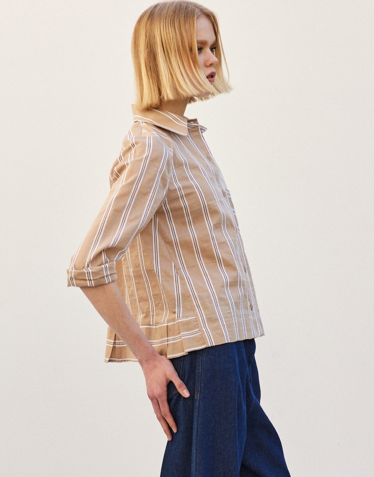 Striped shirt with ruffles