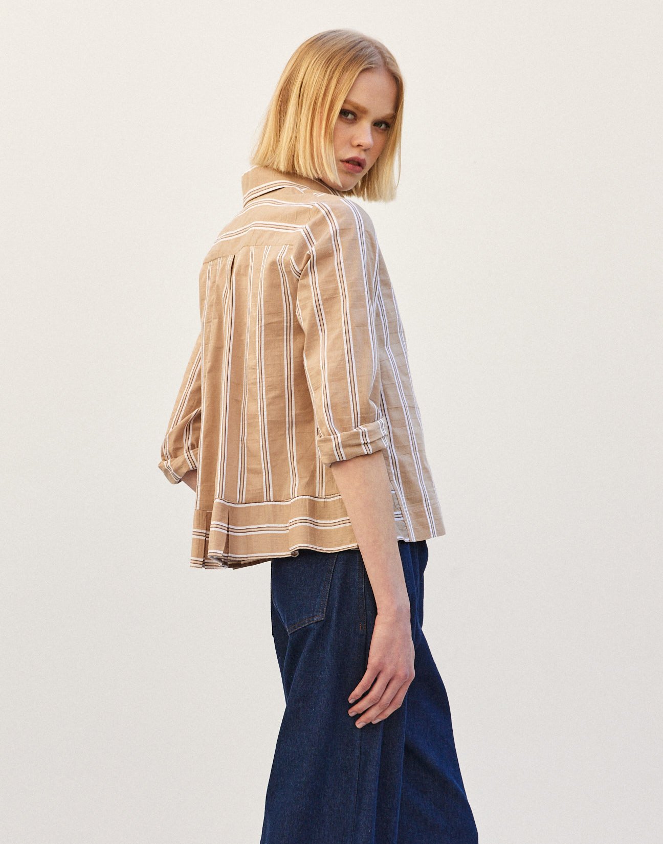 Striped shirt with ruffles