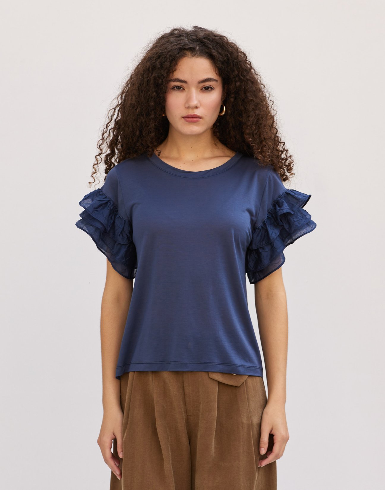Blouse with ruffles