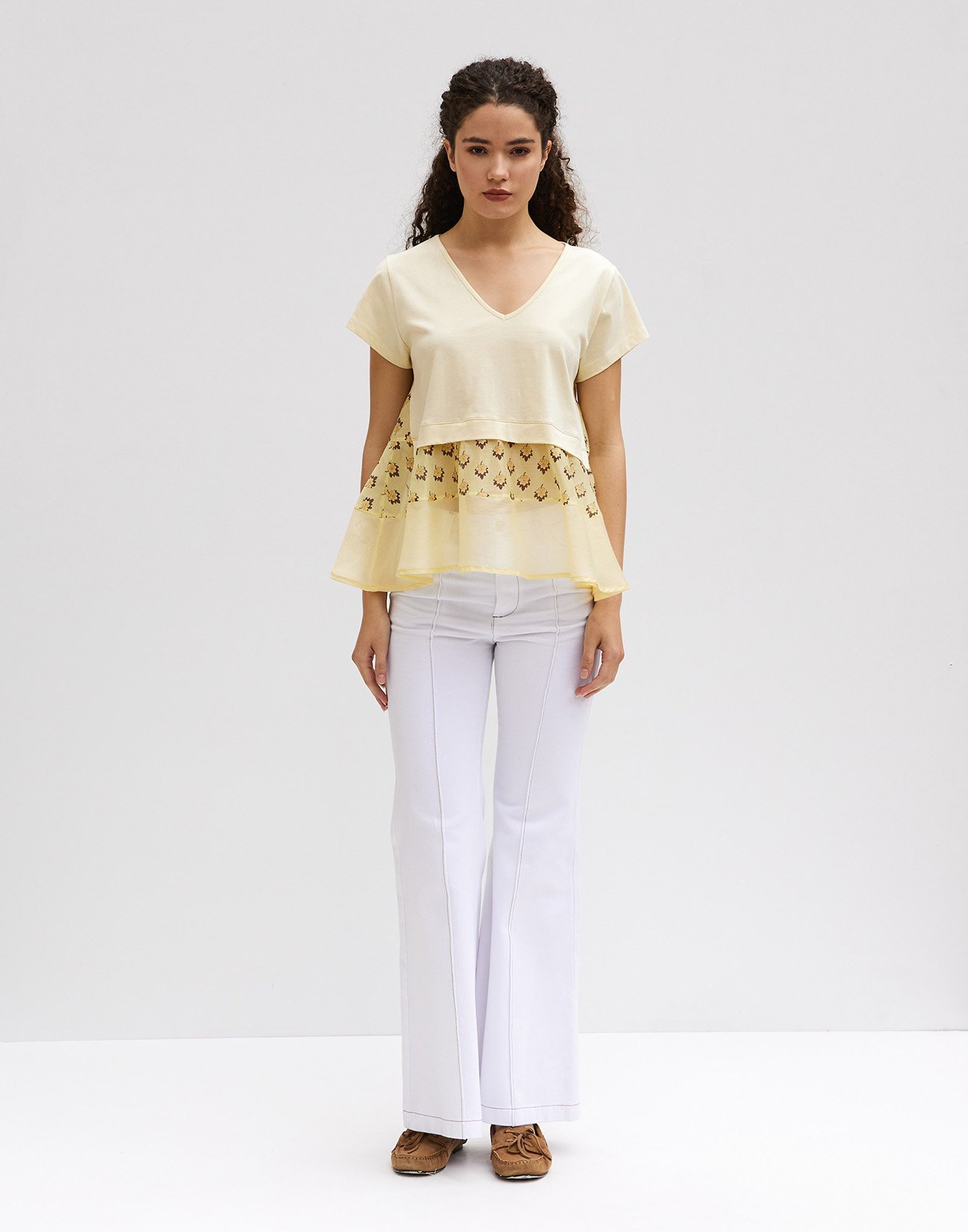 Matching fabric blouse