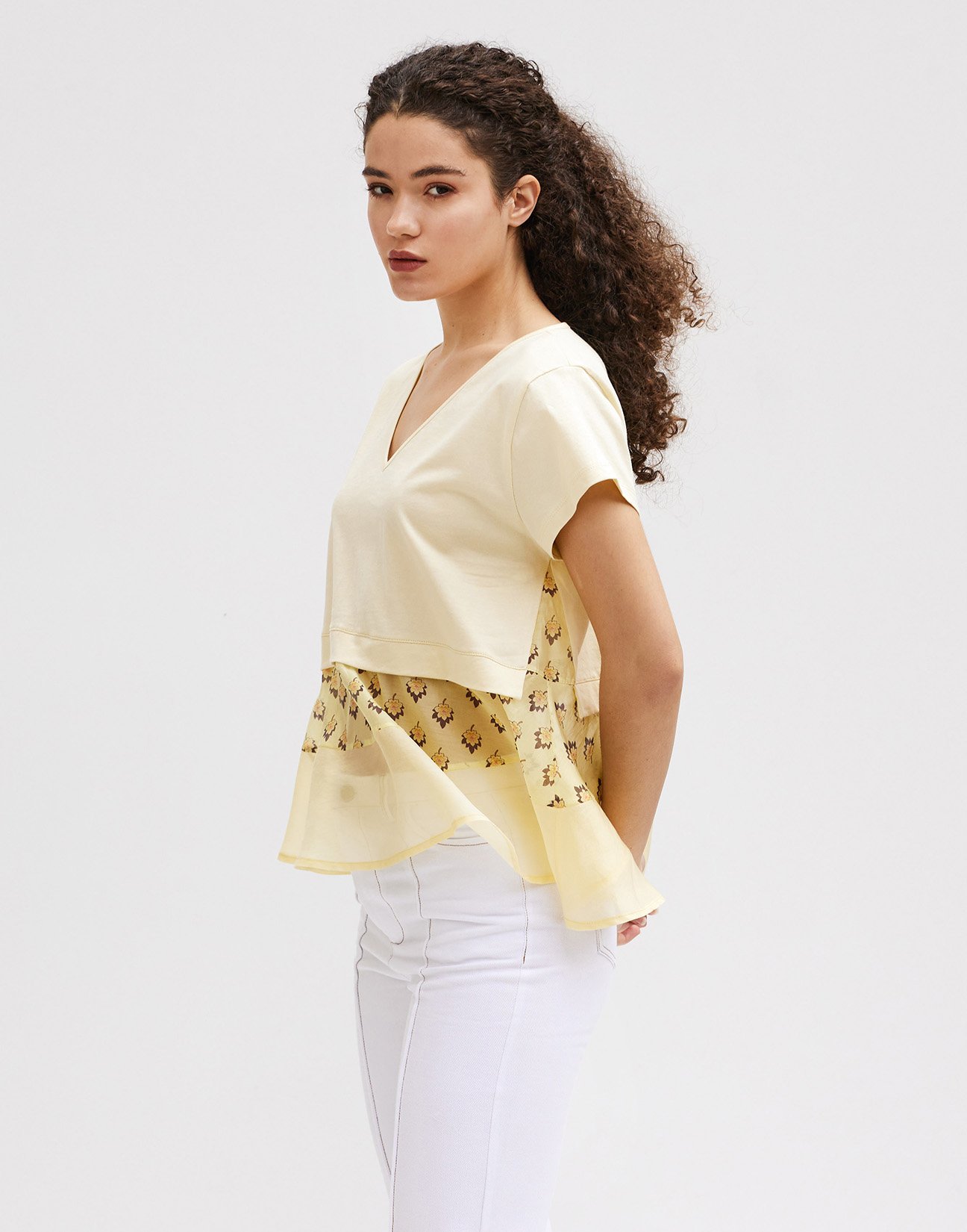 Matching fabric blouse