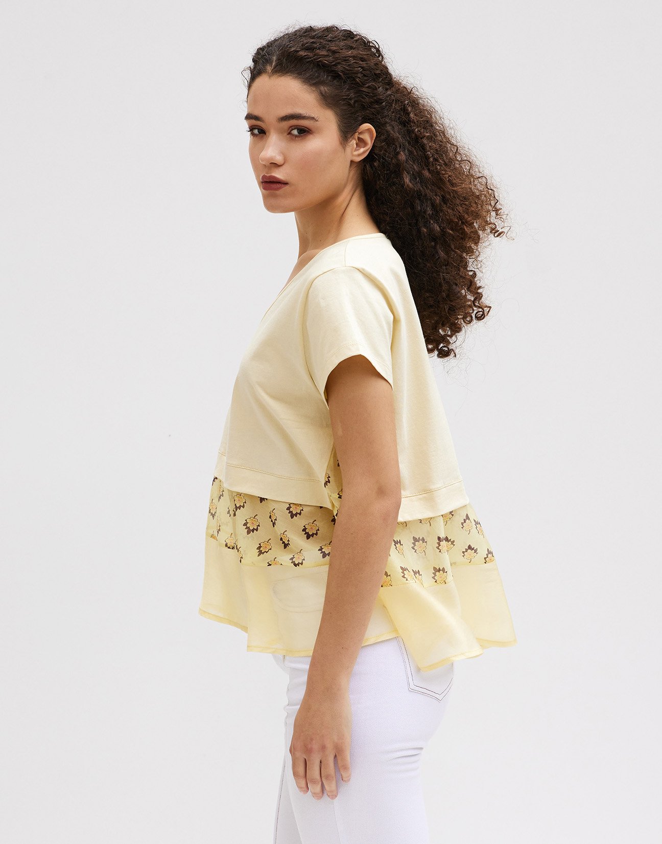 Matching fabric blouse