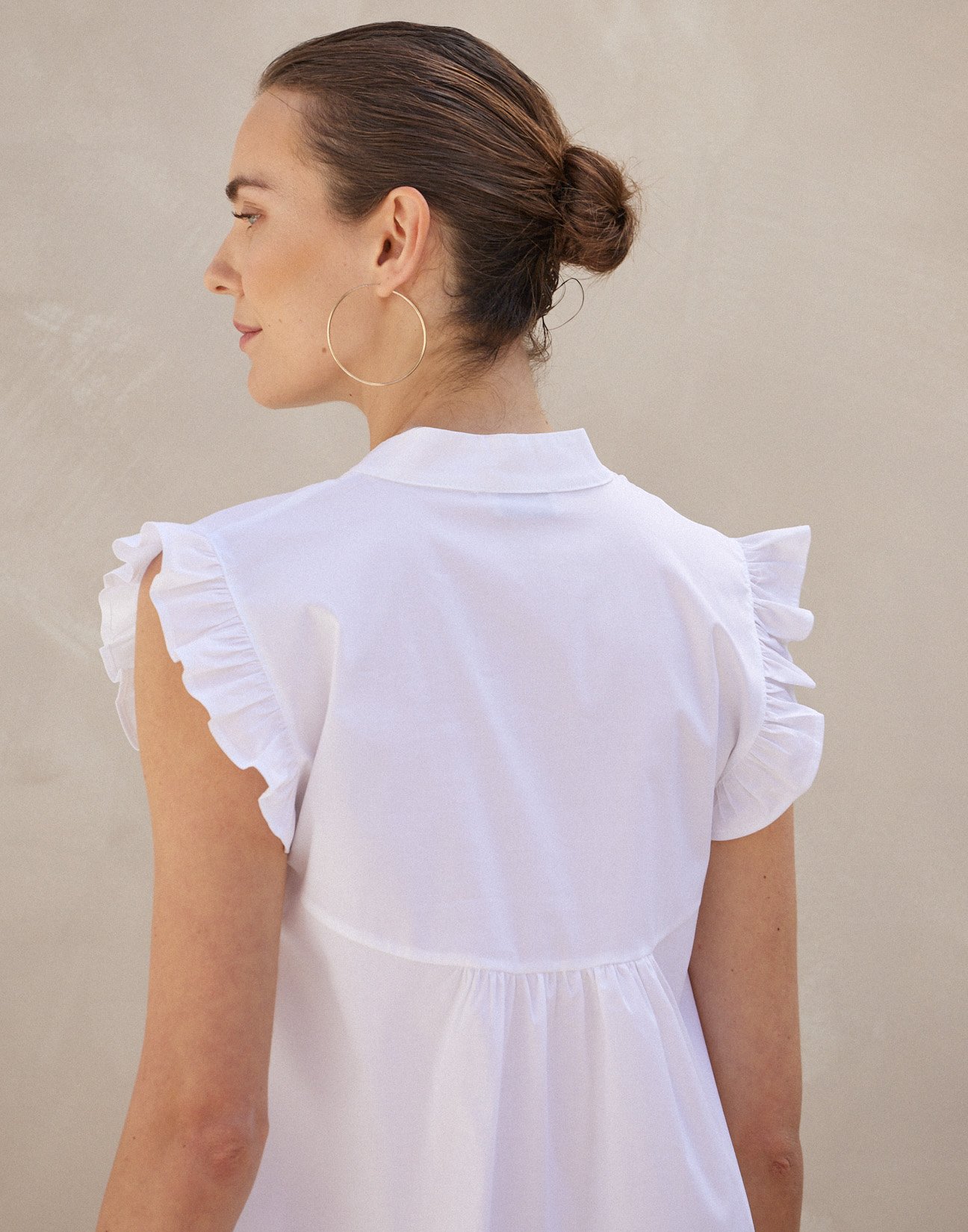 Poplin blouse with ruffles