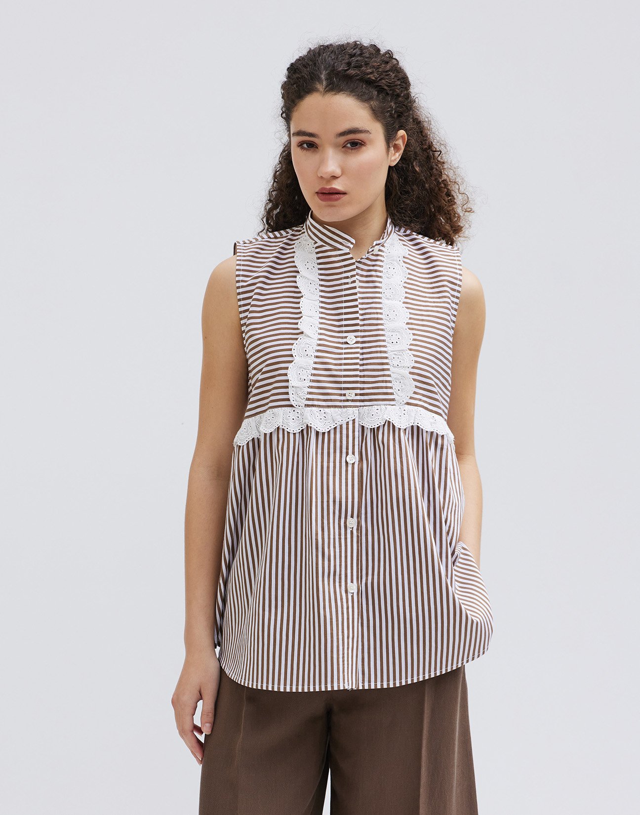 Striped shirt with embroidery detail