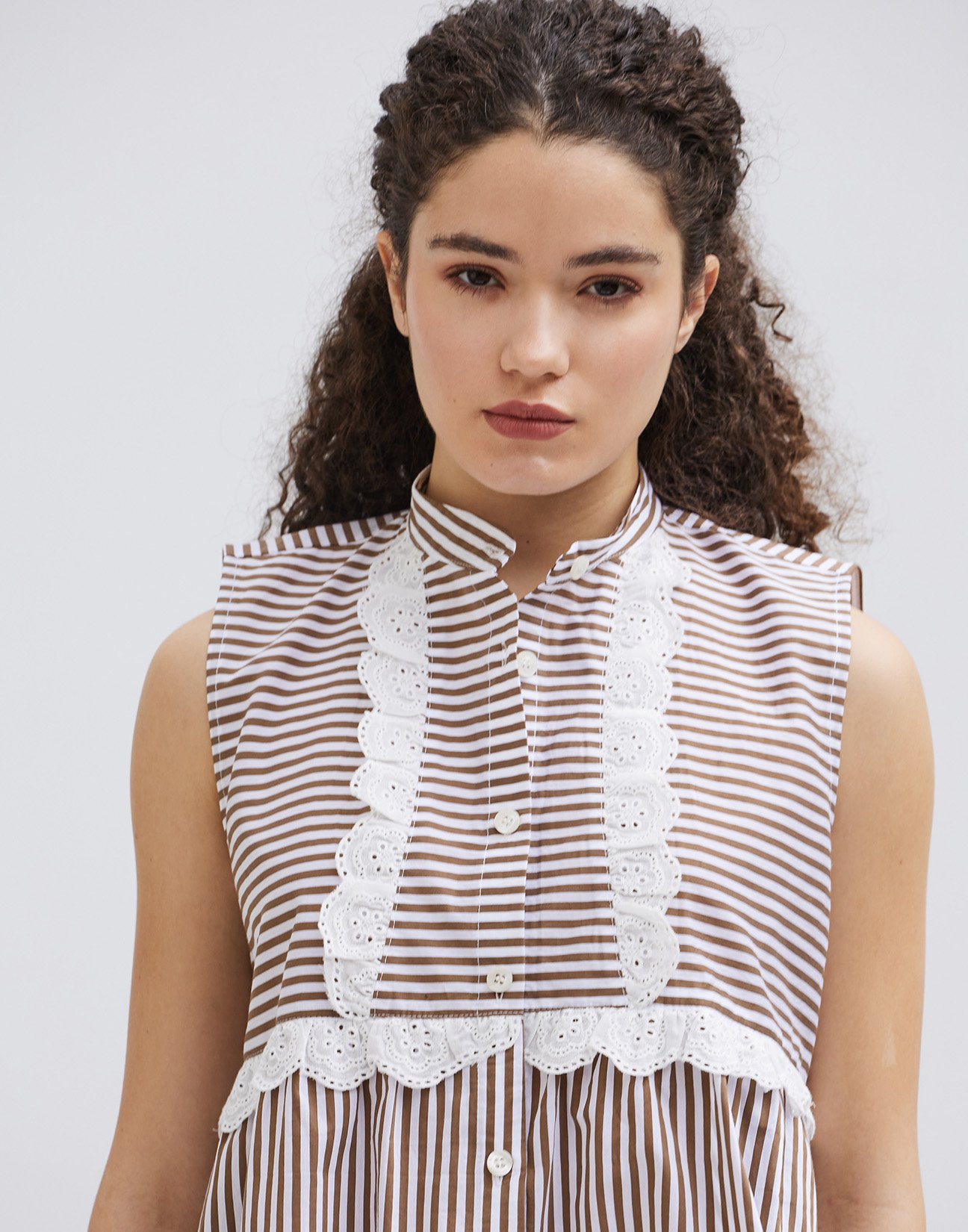 Striped shirt with embroidery detail