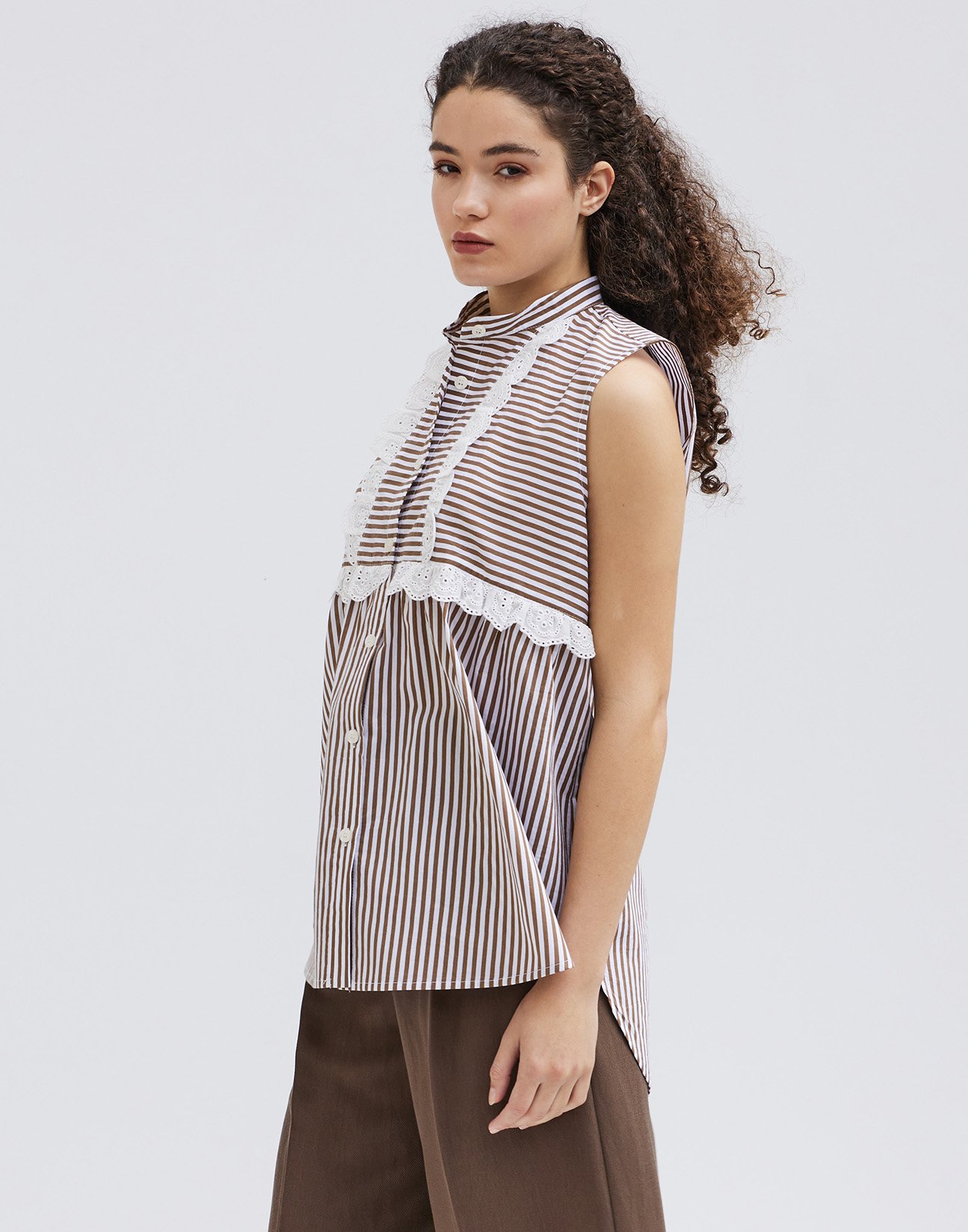 Striped shirt with embroidery detail