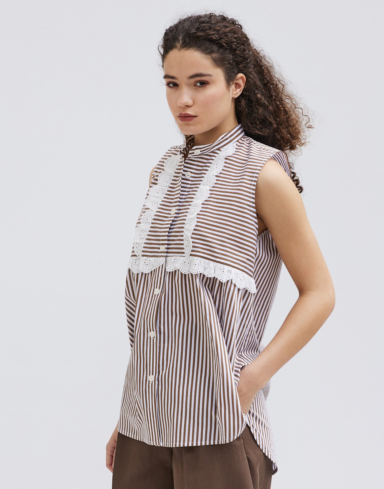 Striped shirt with embroidery detail