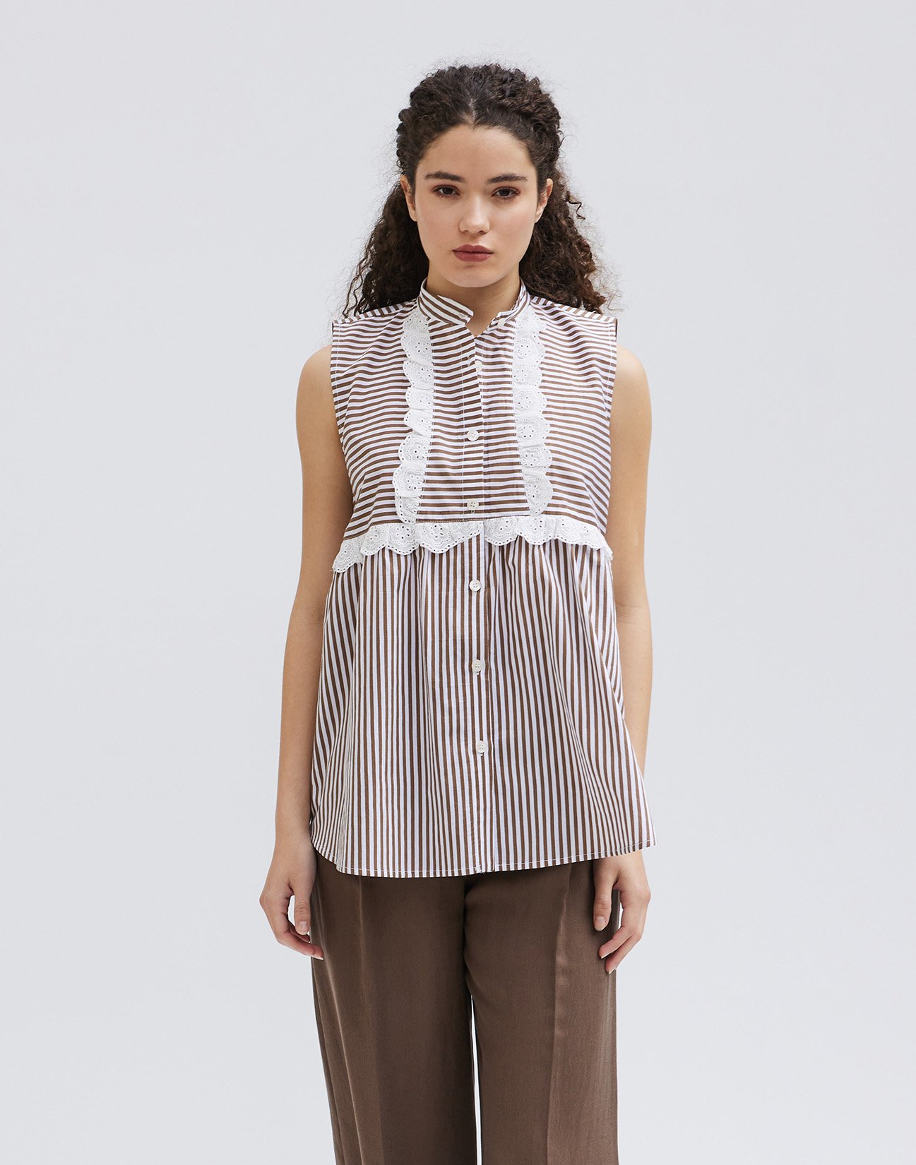 Striped shirt with embroidery detail
