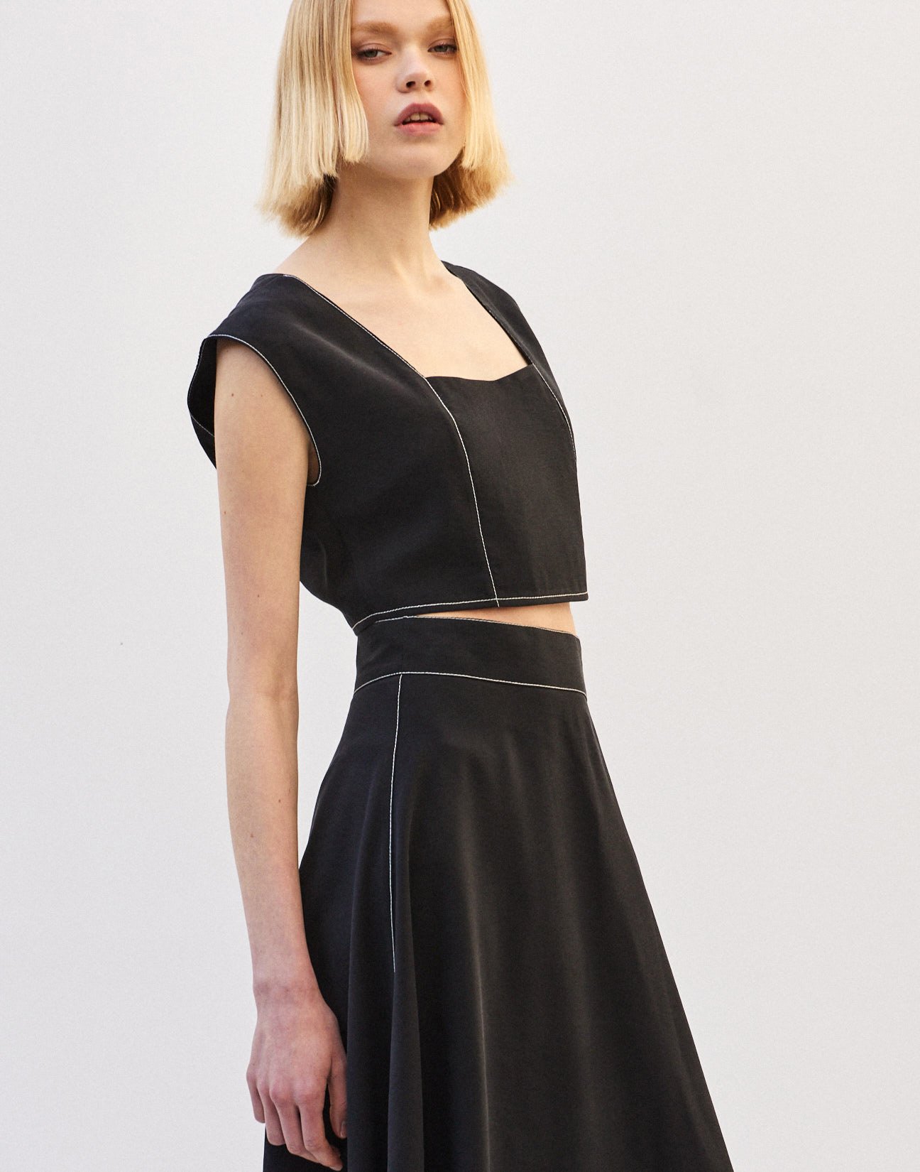 Top with topstitching