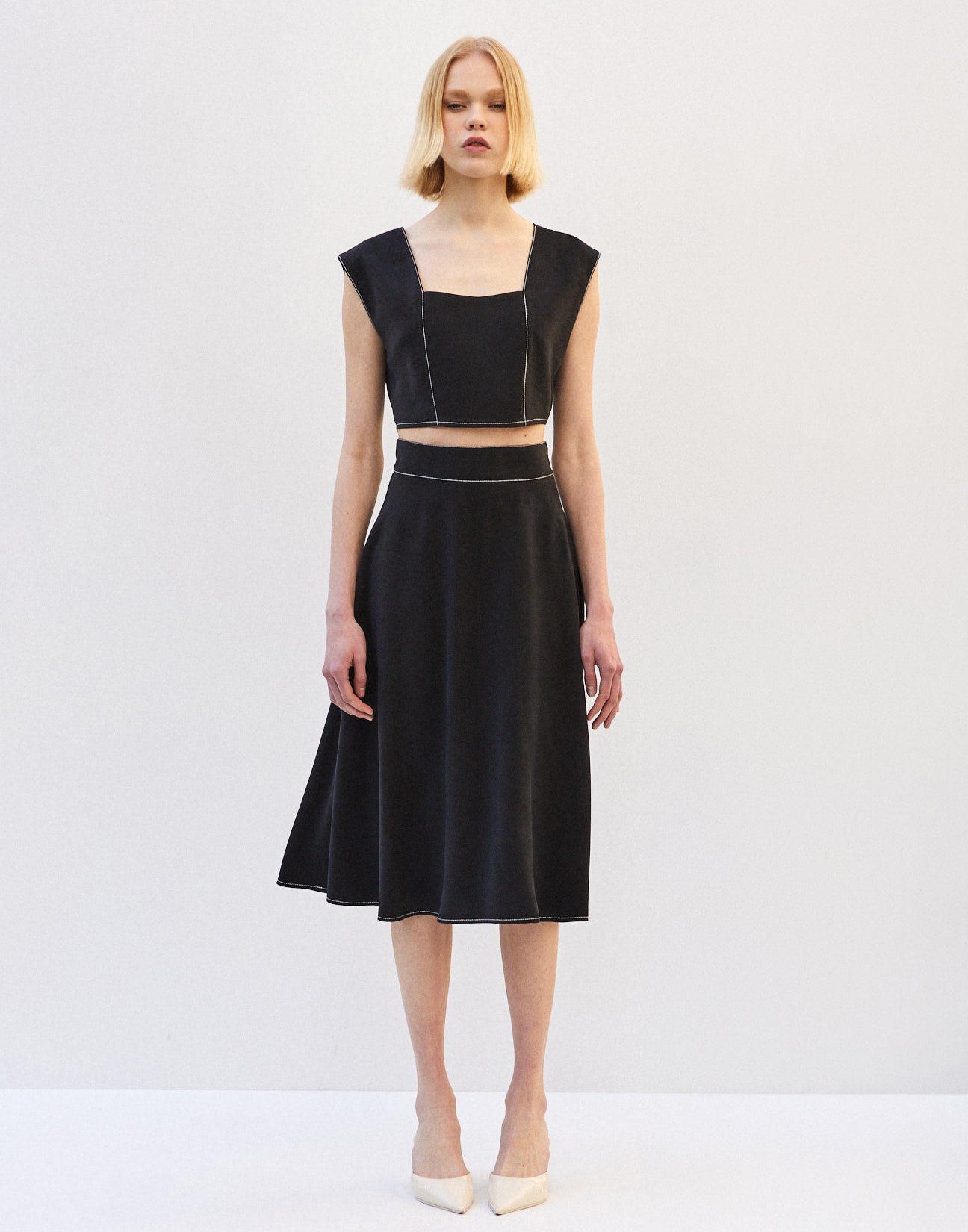 Top with topstitching