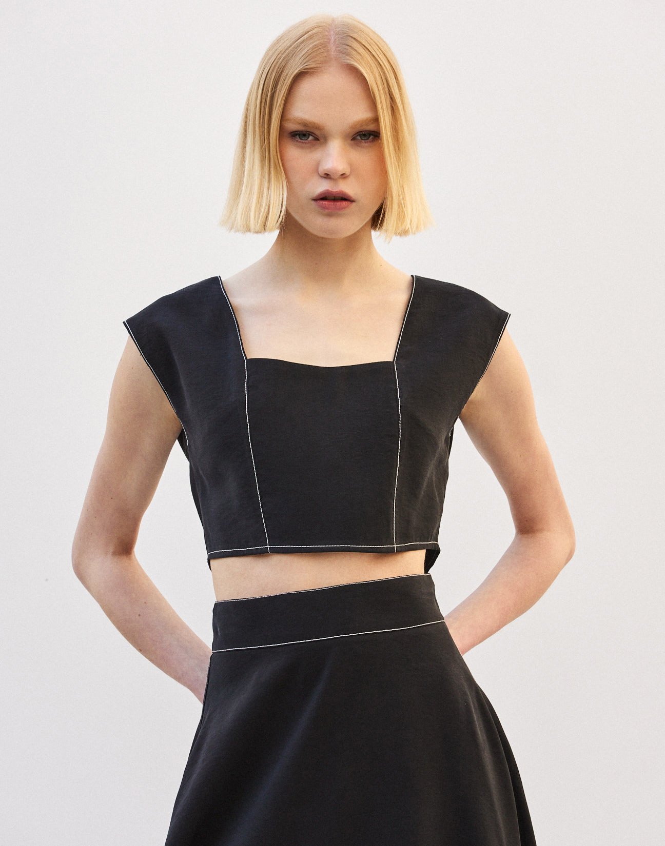 Top with topstitching