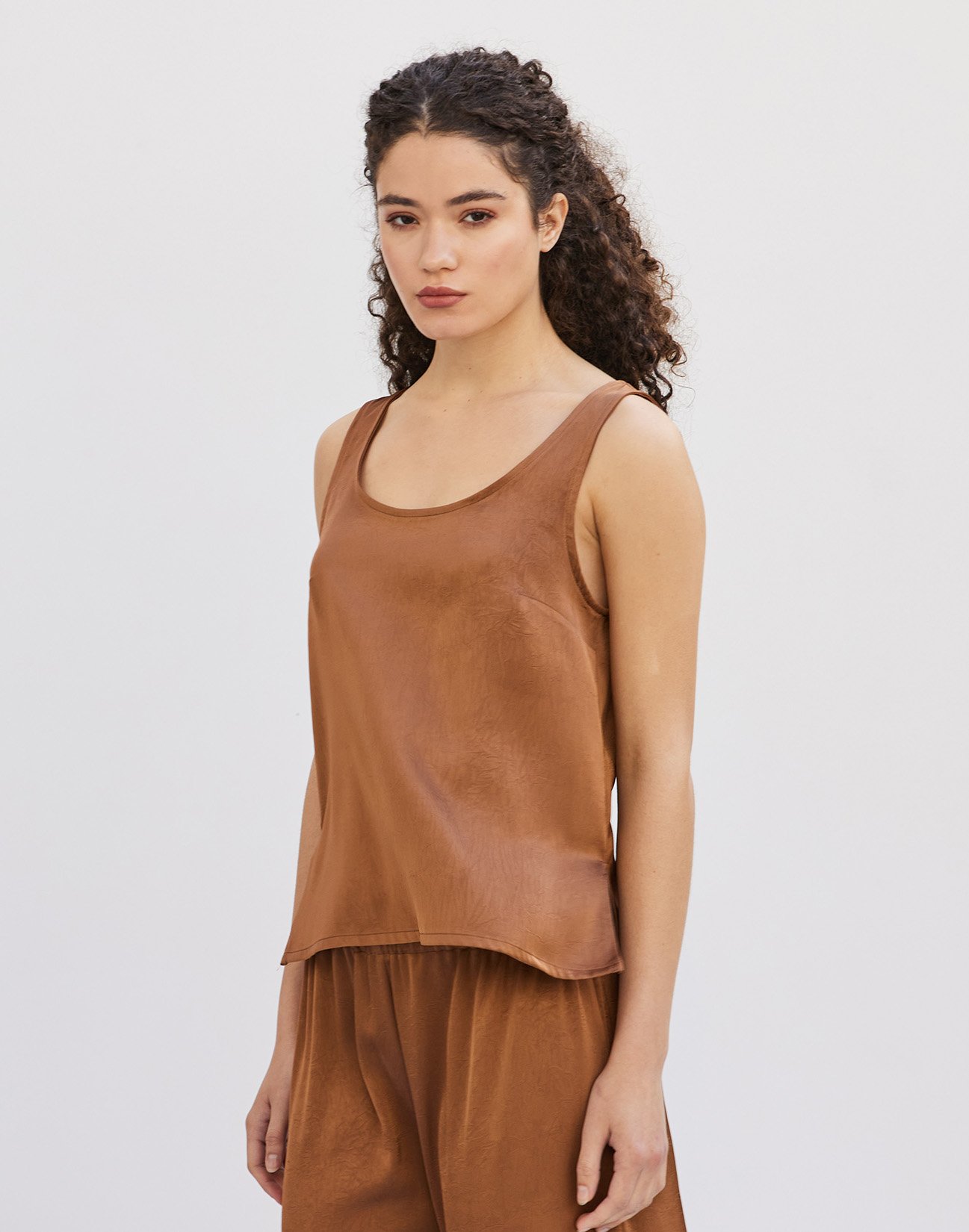 Sleeveless satin top