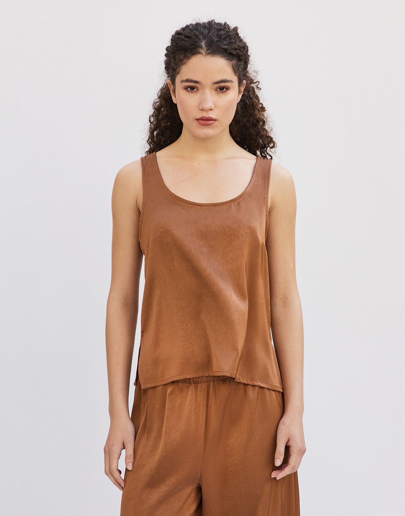 Sleeveless satin top