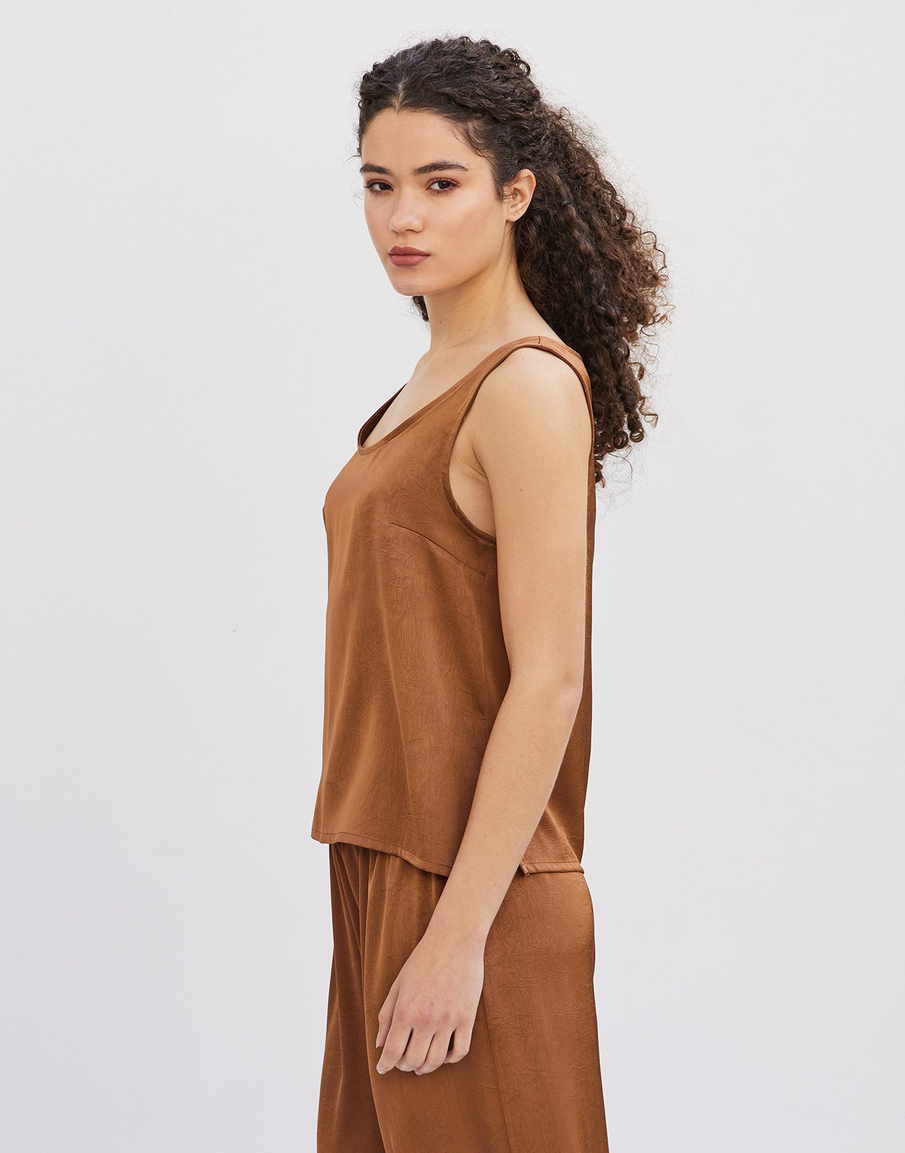 Sleeveless satin top