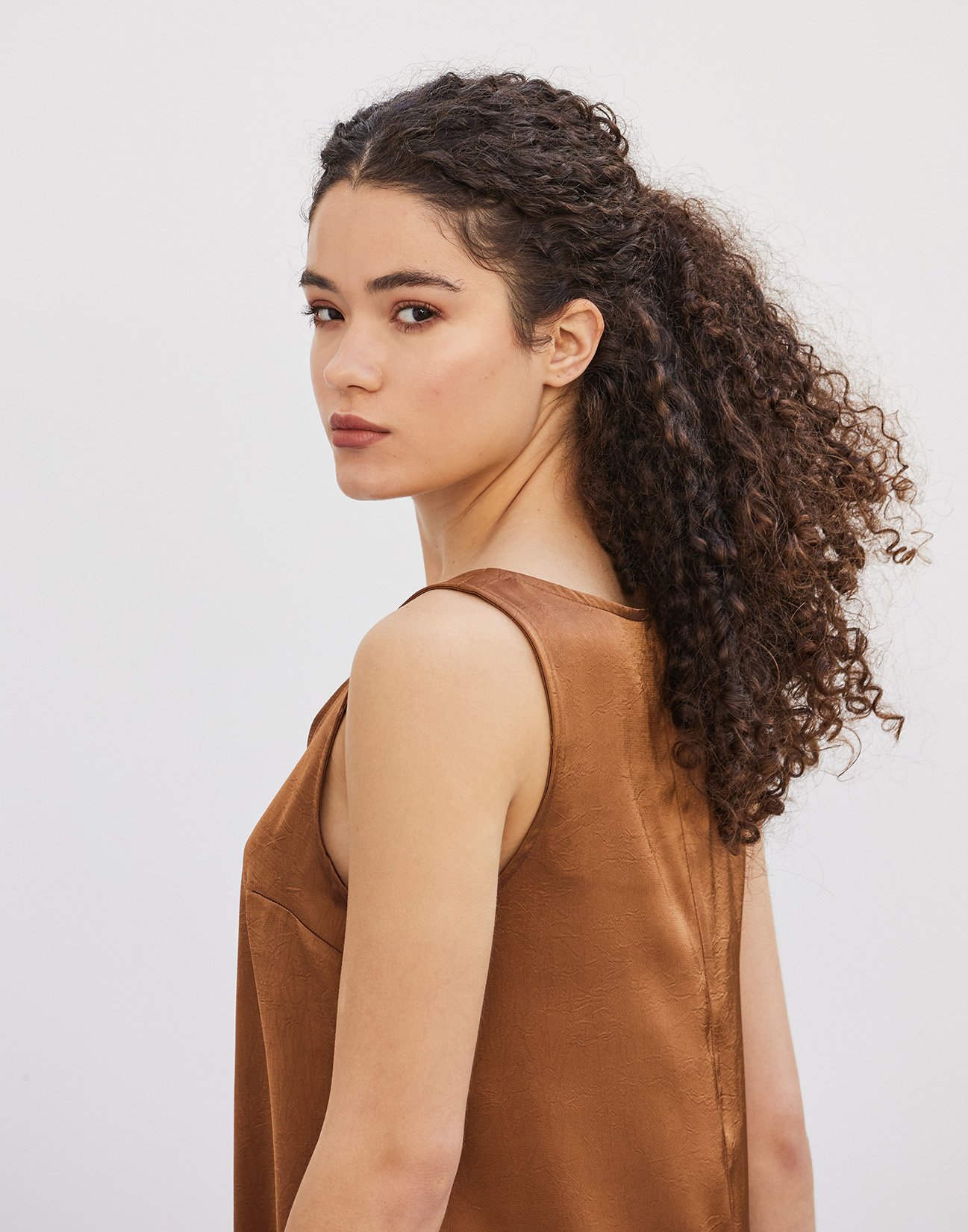 Sleeveless satin top