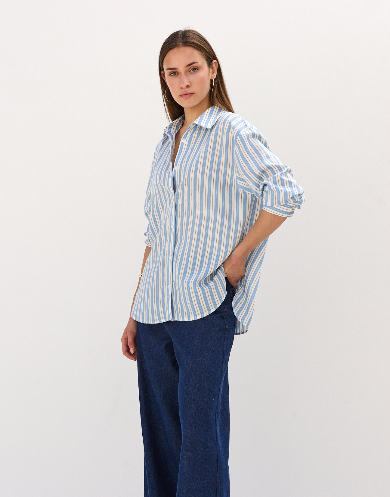 Oversized striped shirt