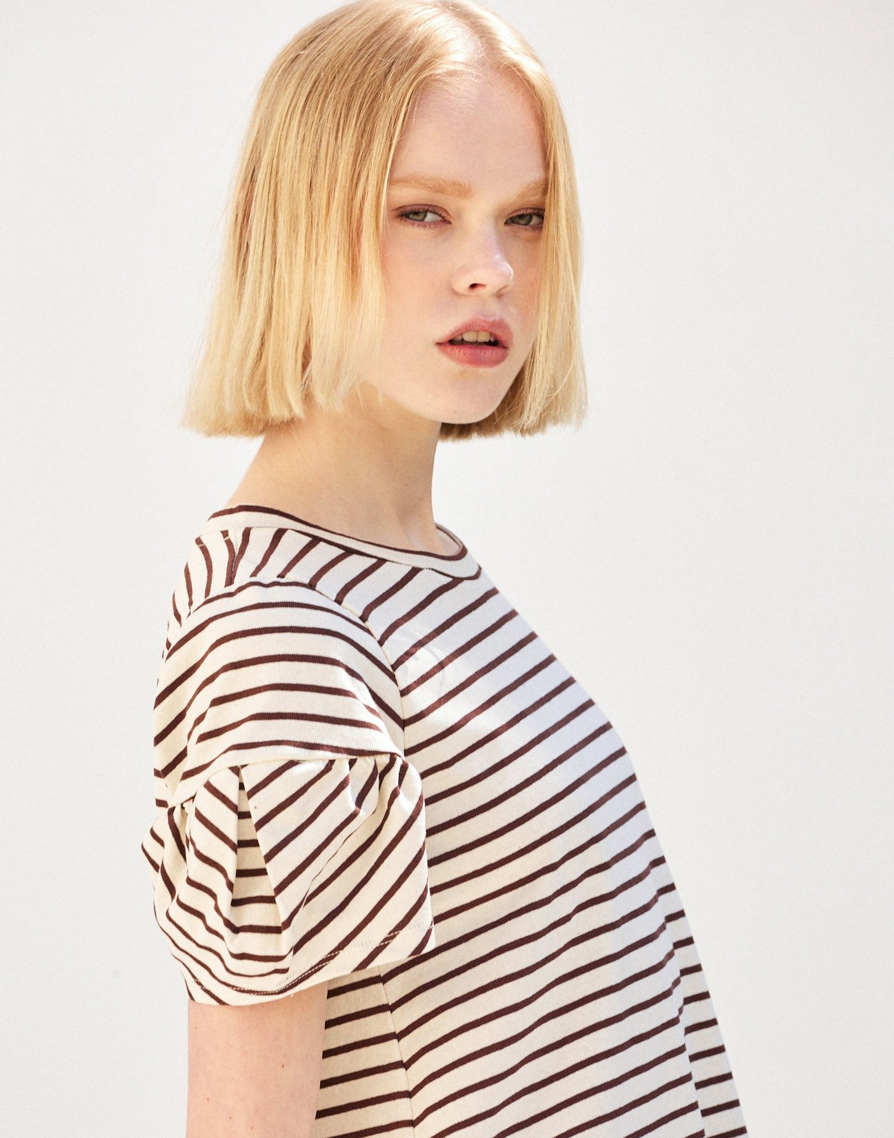 Striped blouse with ruffles