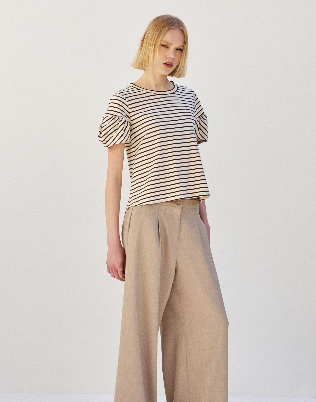 Striped blouse with ruffles