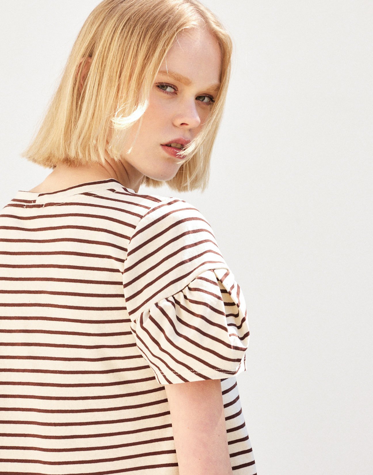 Striped blouse with ruffles