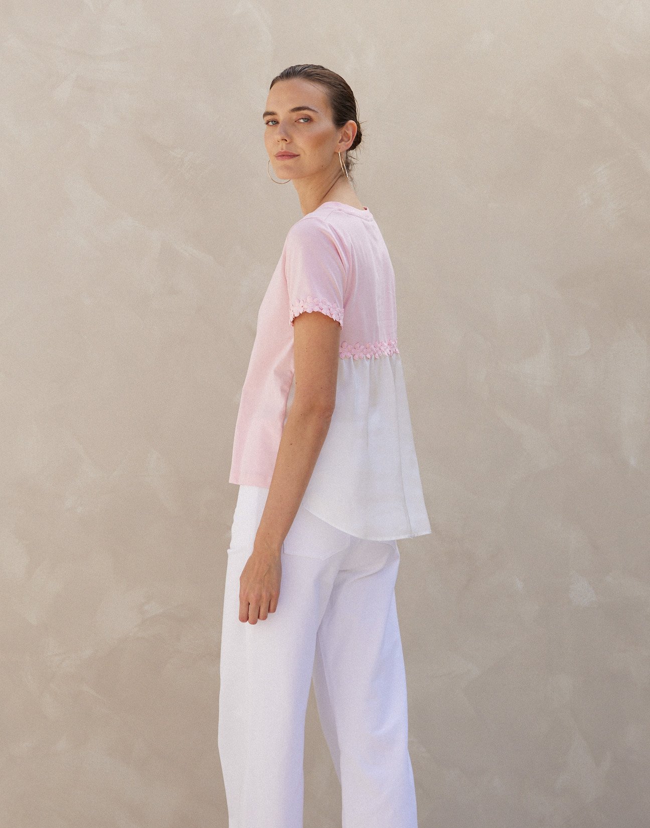Matching fabric blouse