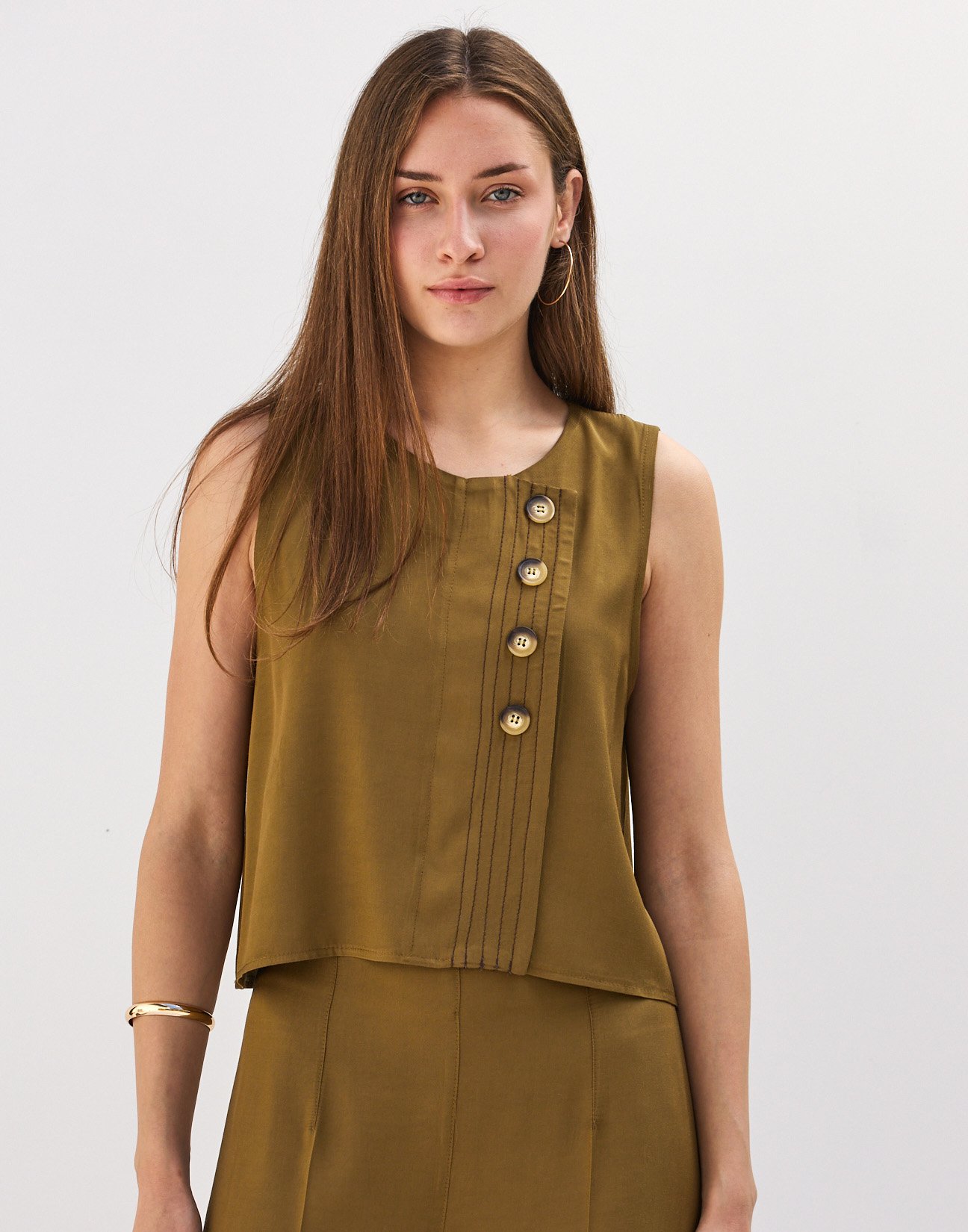 Top with topstitching