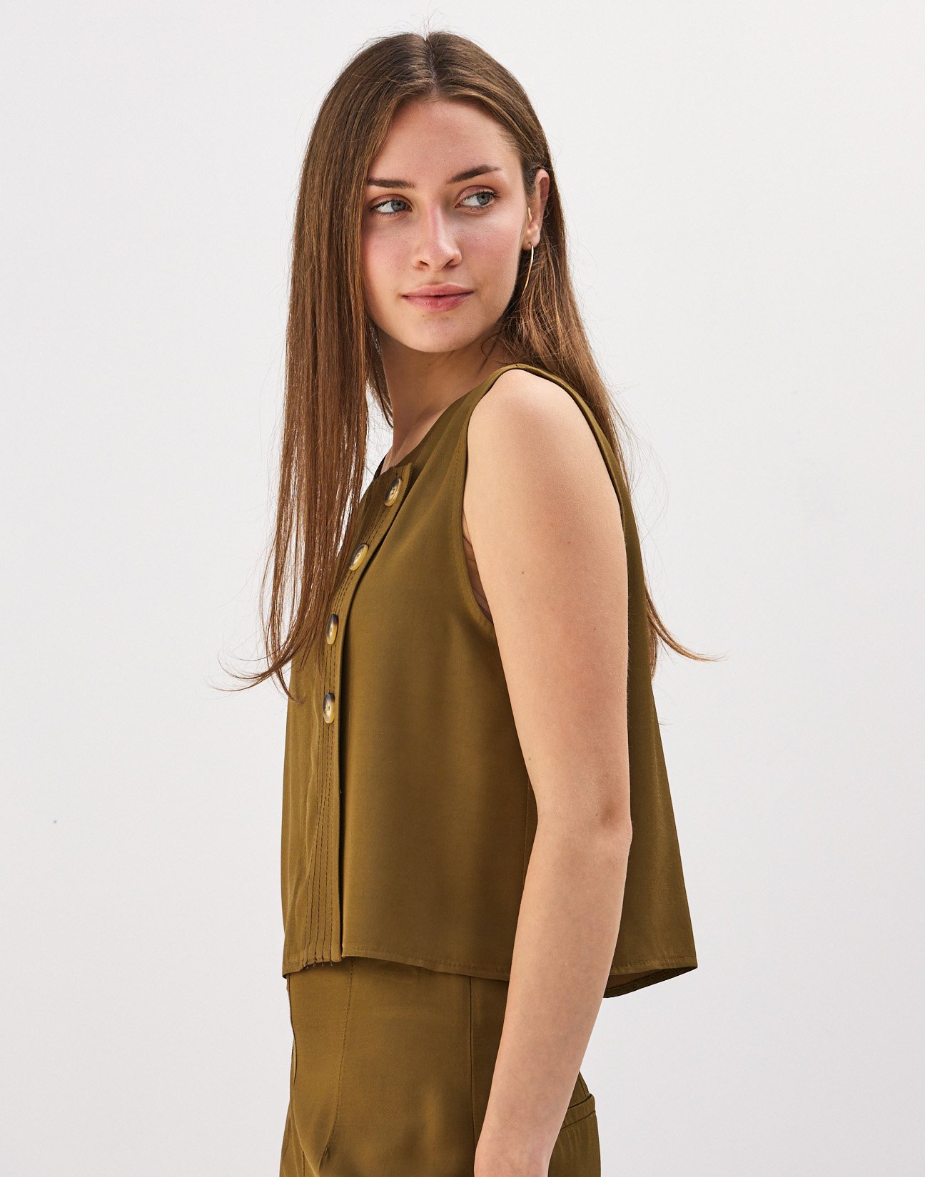 Top with topstitching