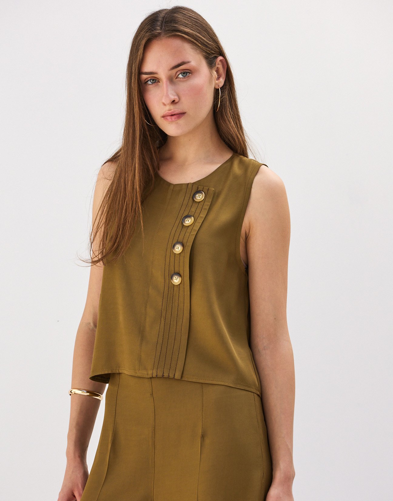Top with topstitching
