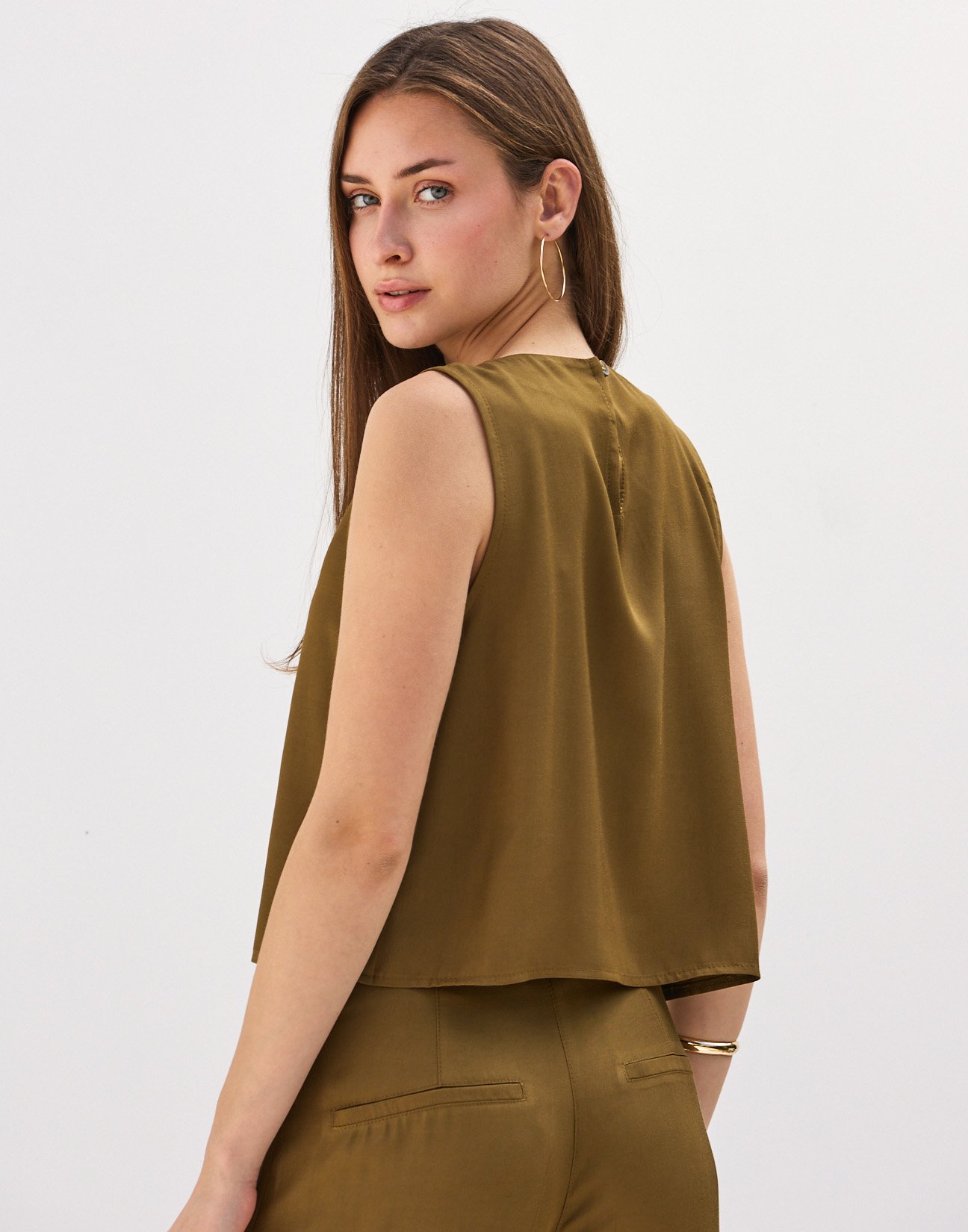 Top with topstitching