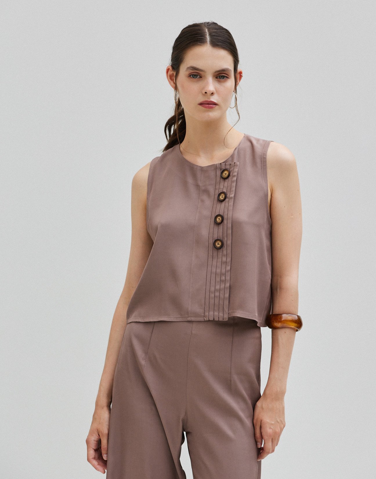 Top with topstitching