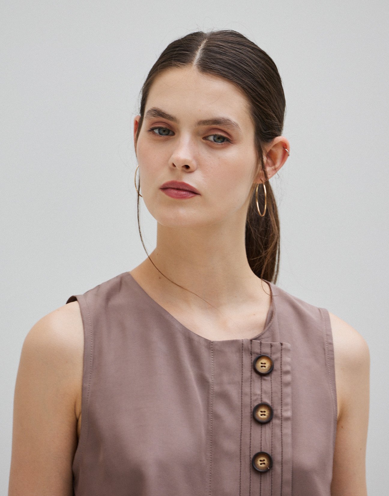 Top with topstitching