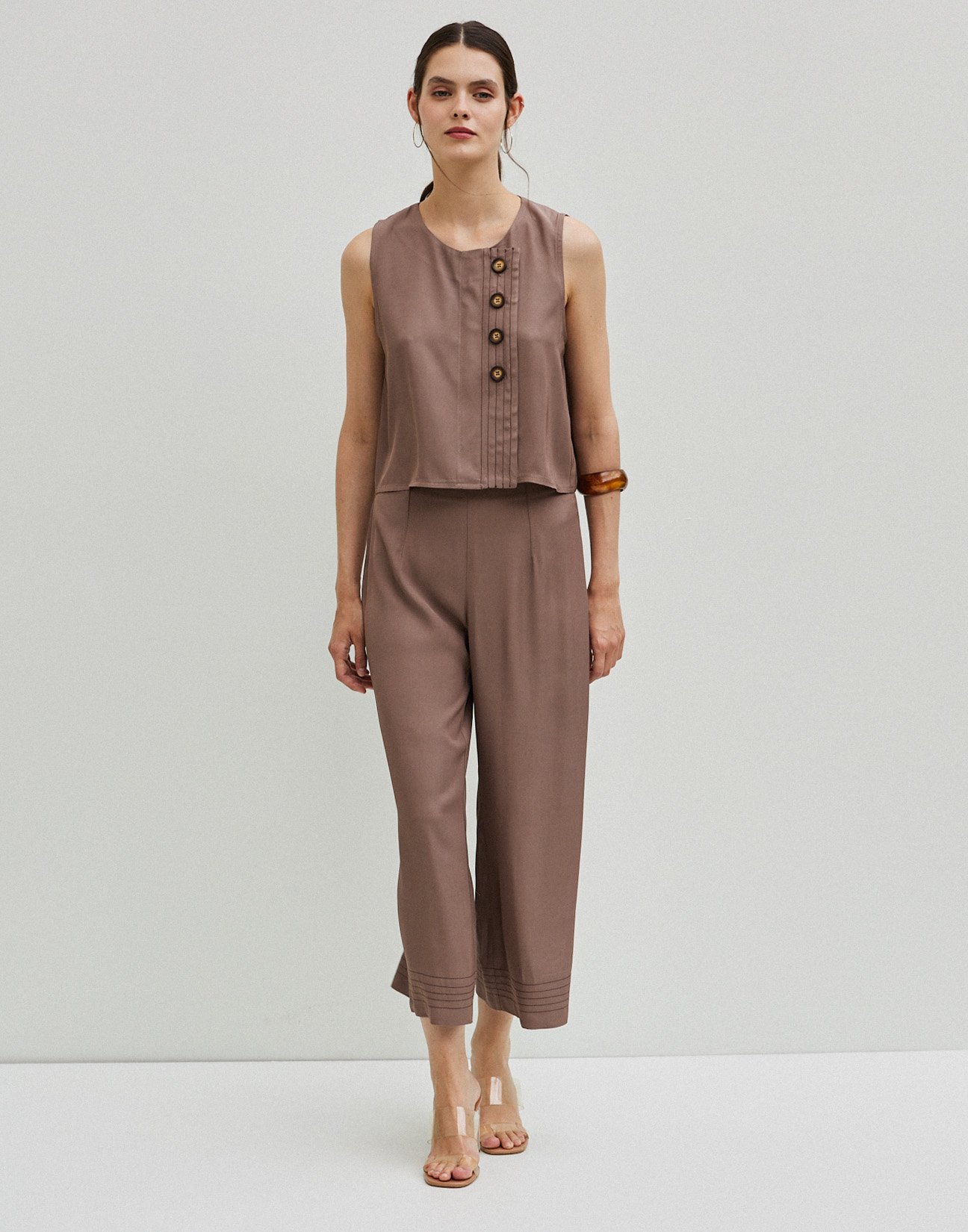 Top with topstitching