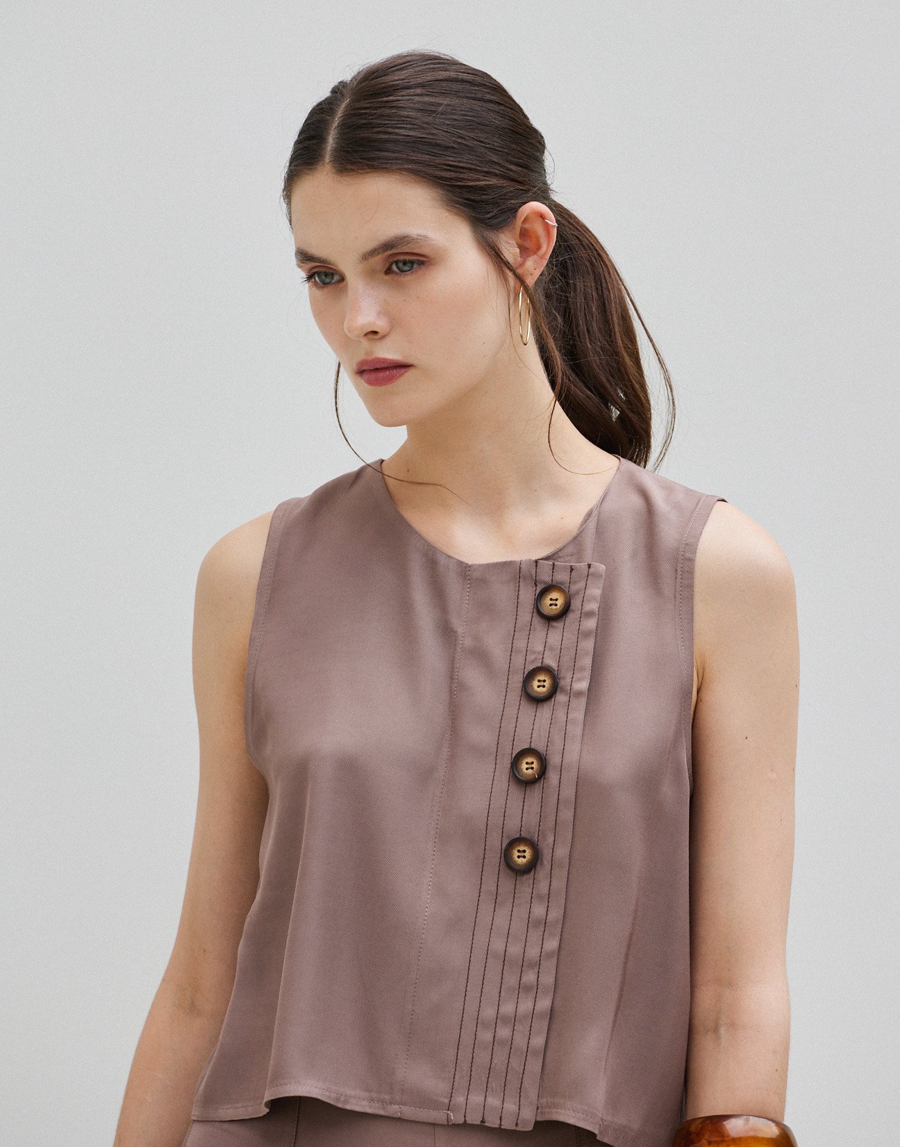 Top with topstitching