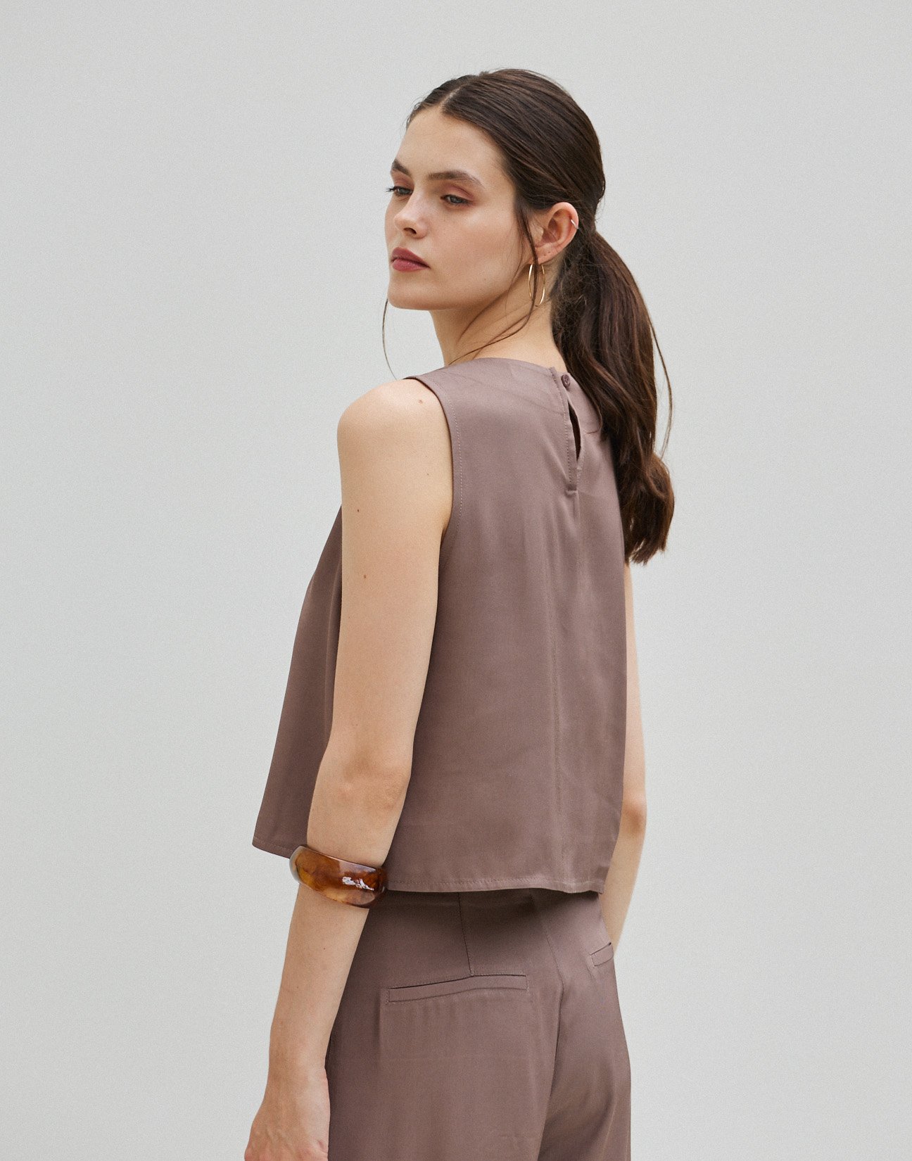 Top with topstitching
