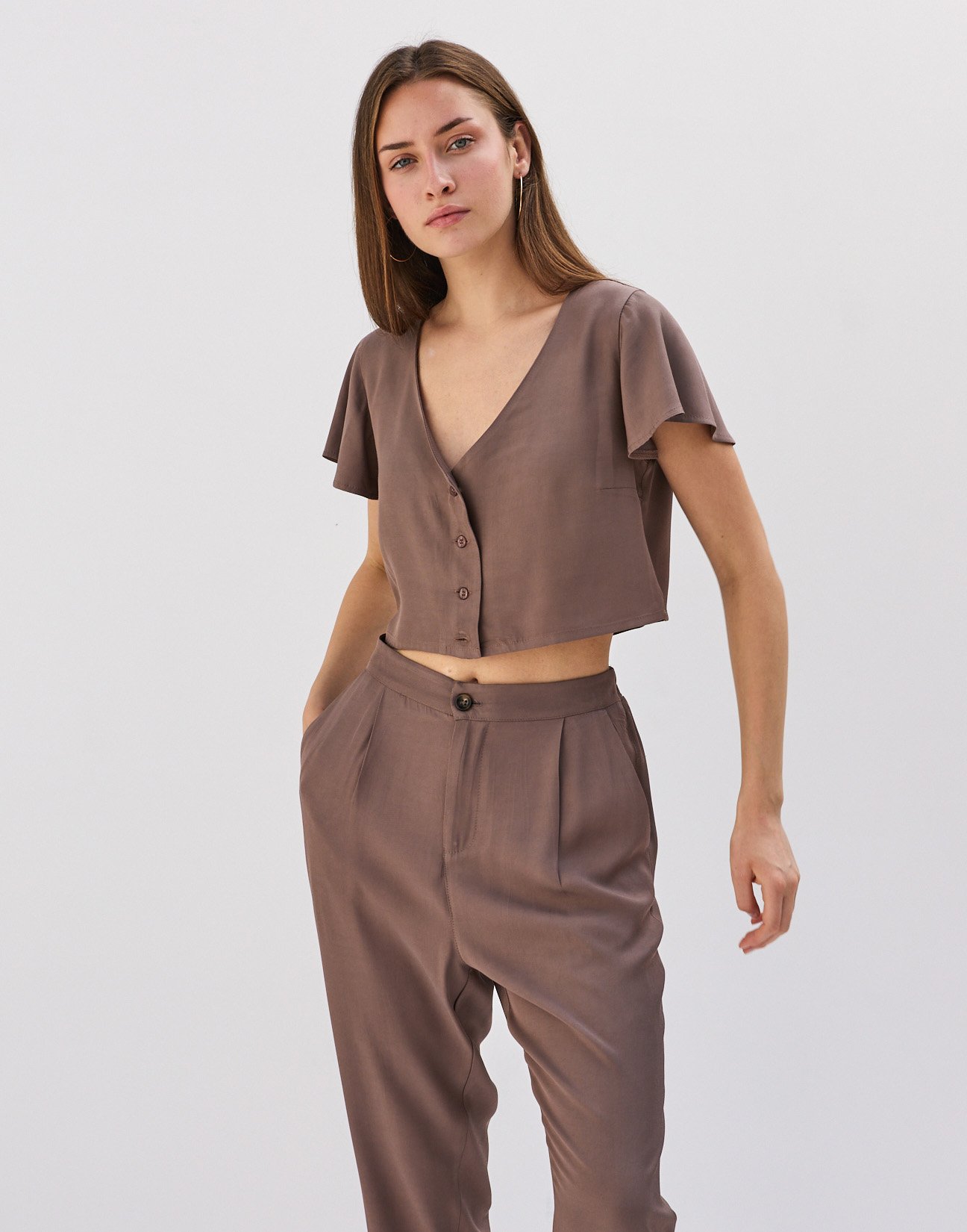 Crop top with buttons