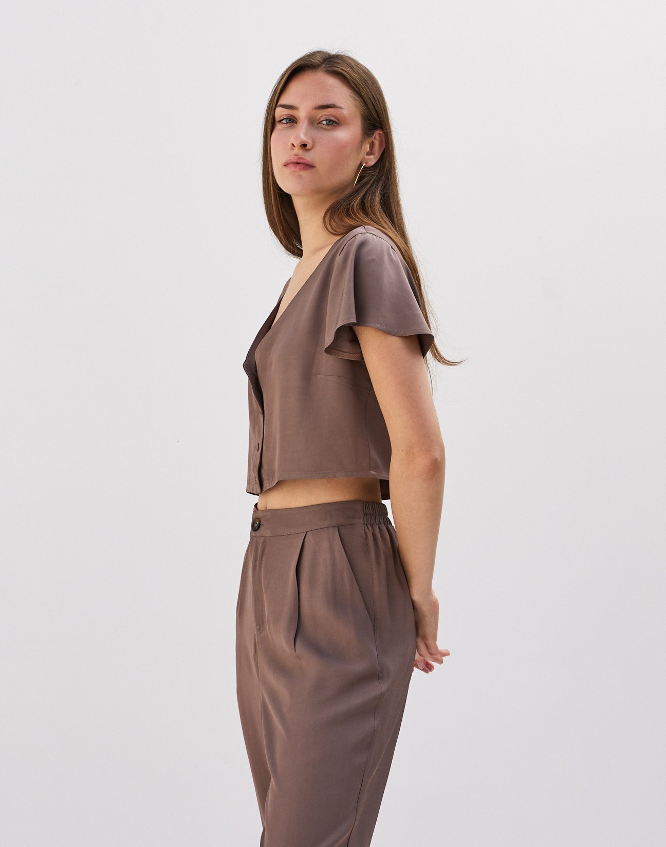 Crop top with buttons
