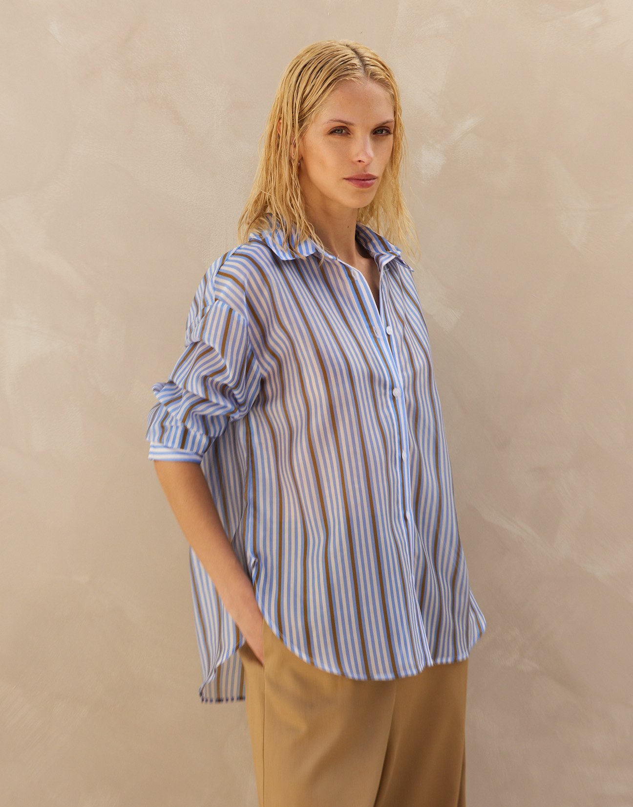 Oversized striped shirt