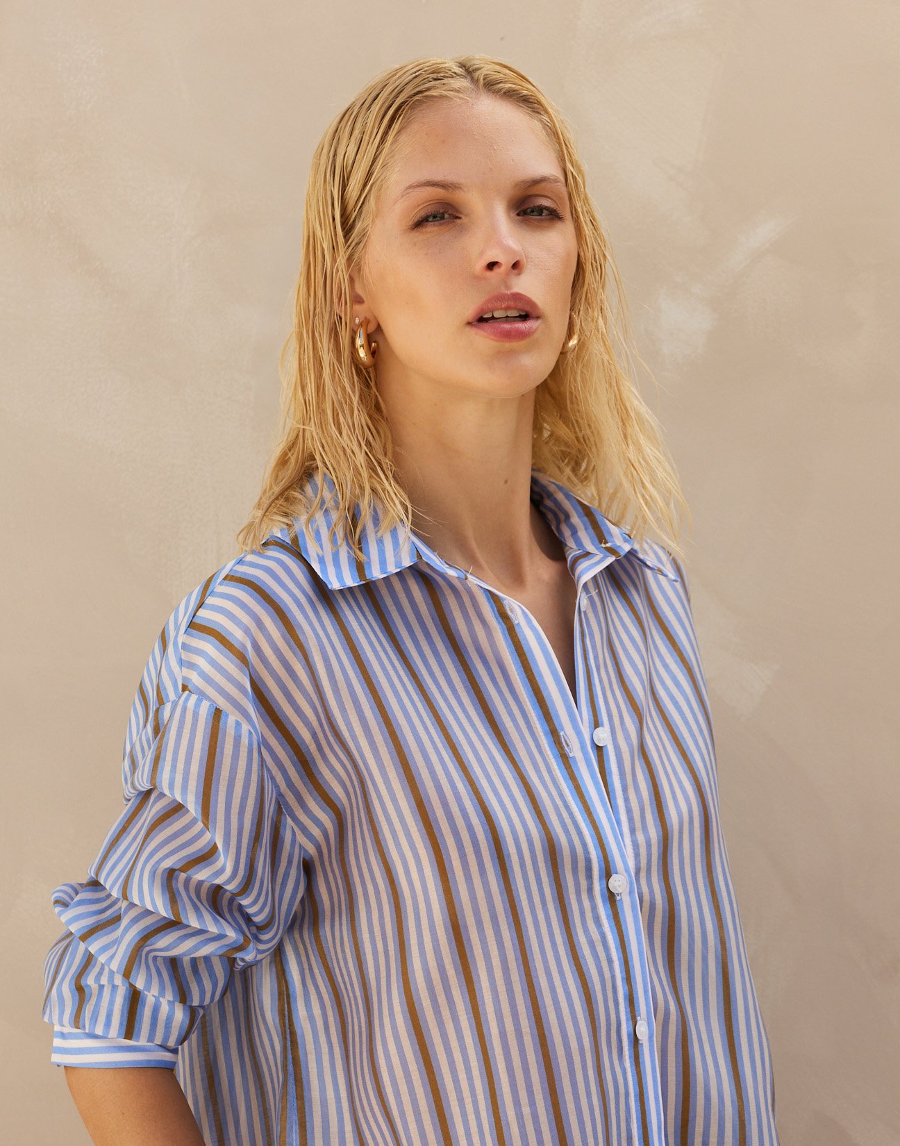Oversized striped shirt