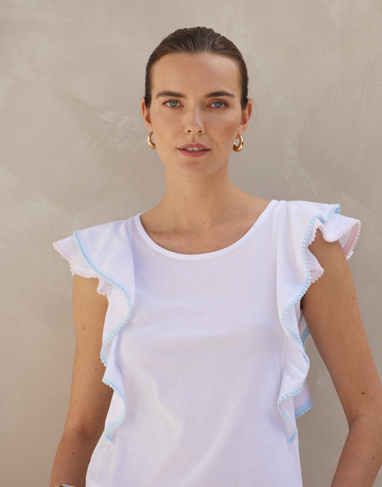 Top with ruffles