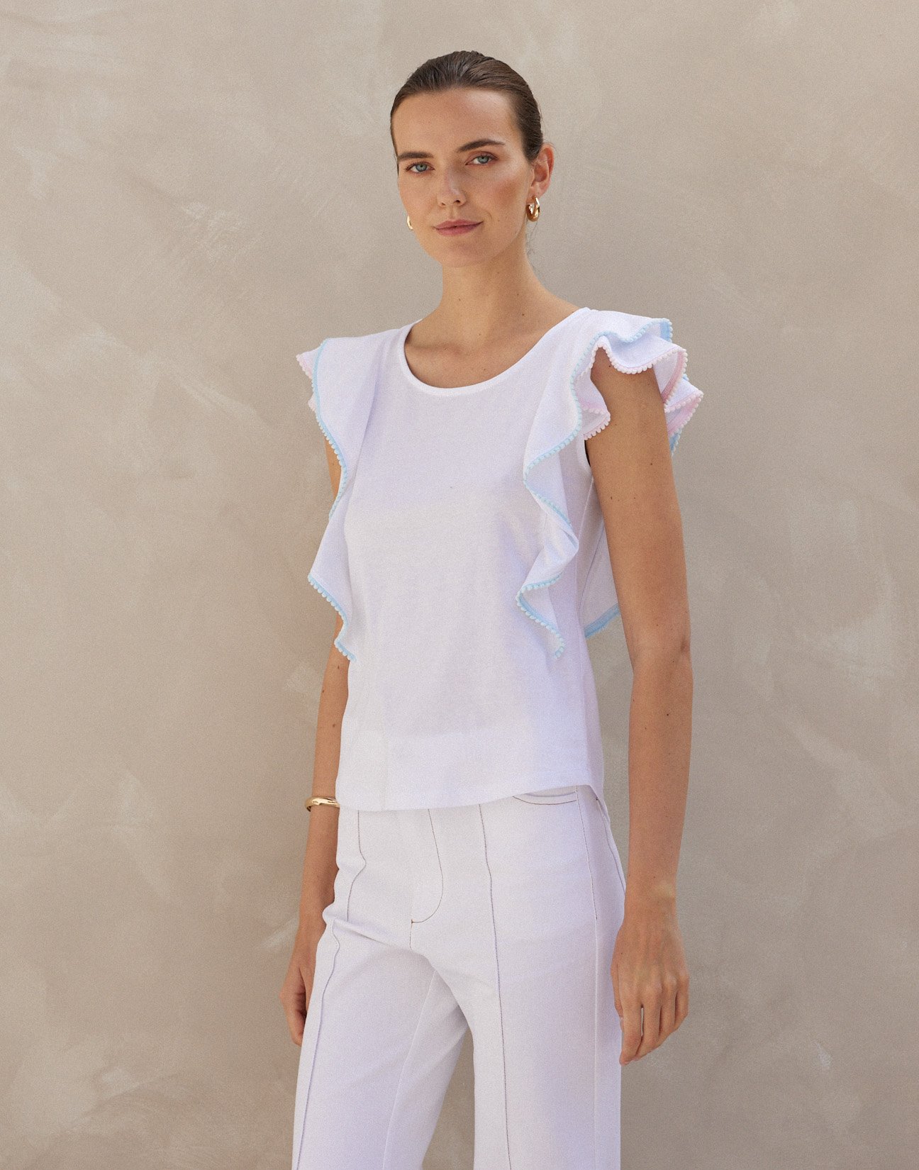Top with ruffles