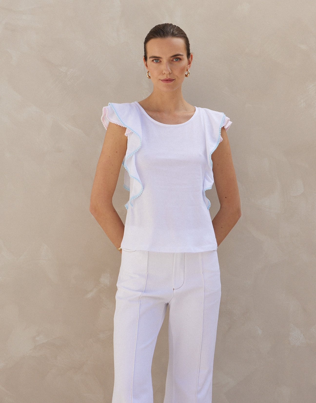 Top with ruffles