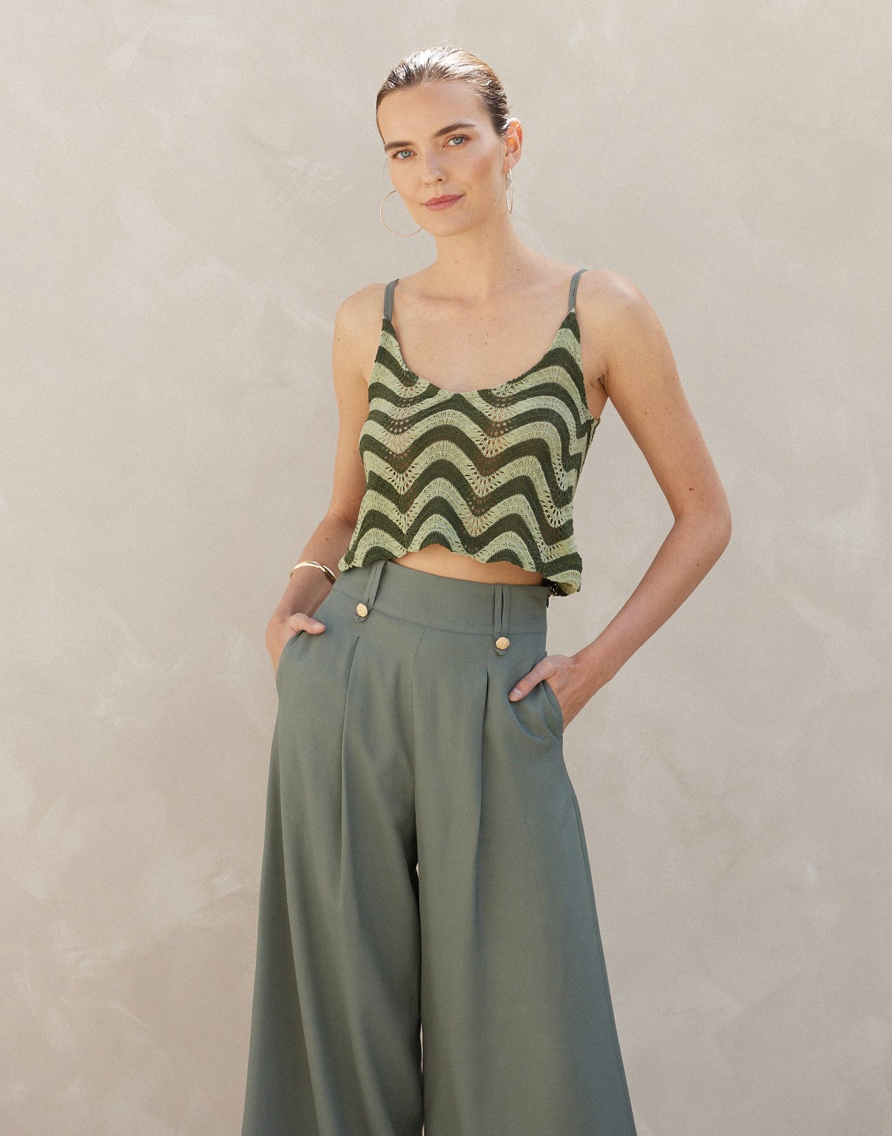 Knit strappy top