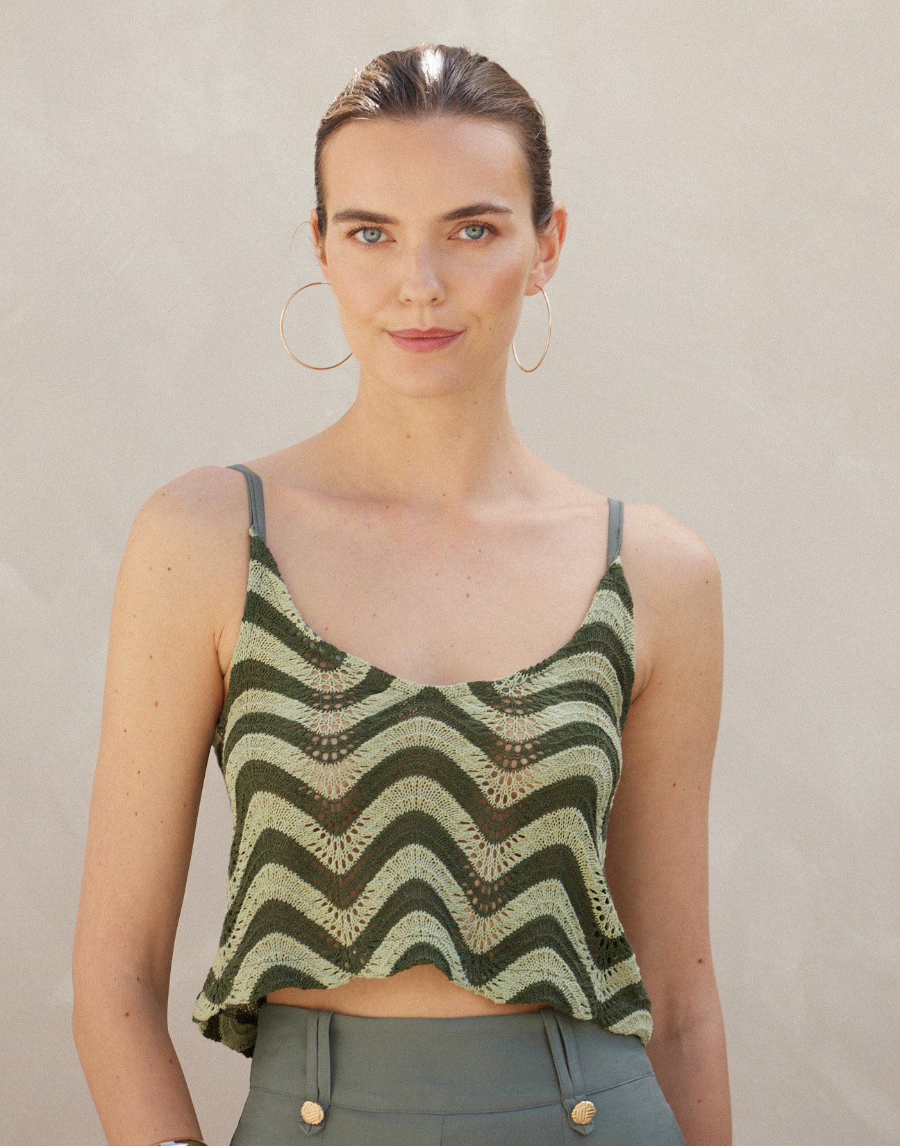 Knit strappy top