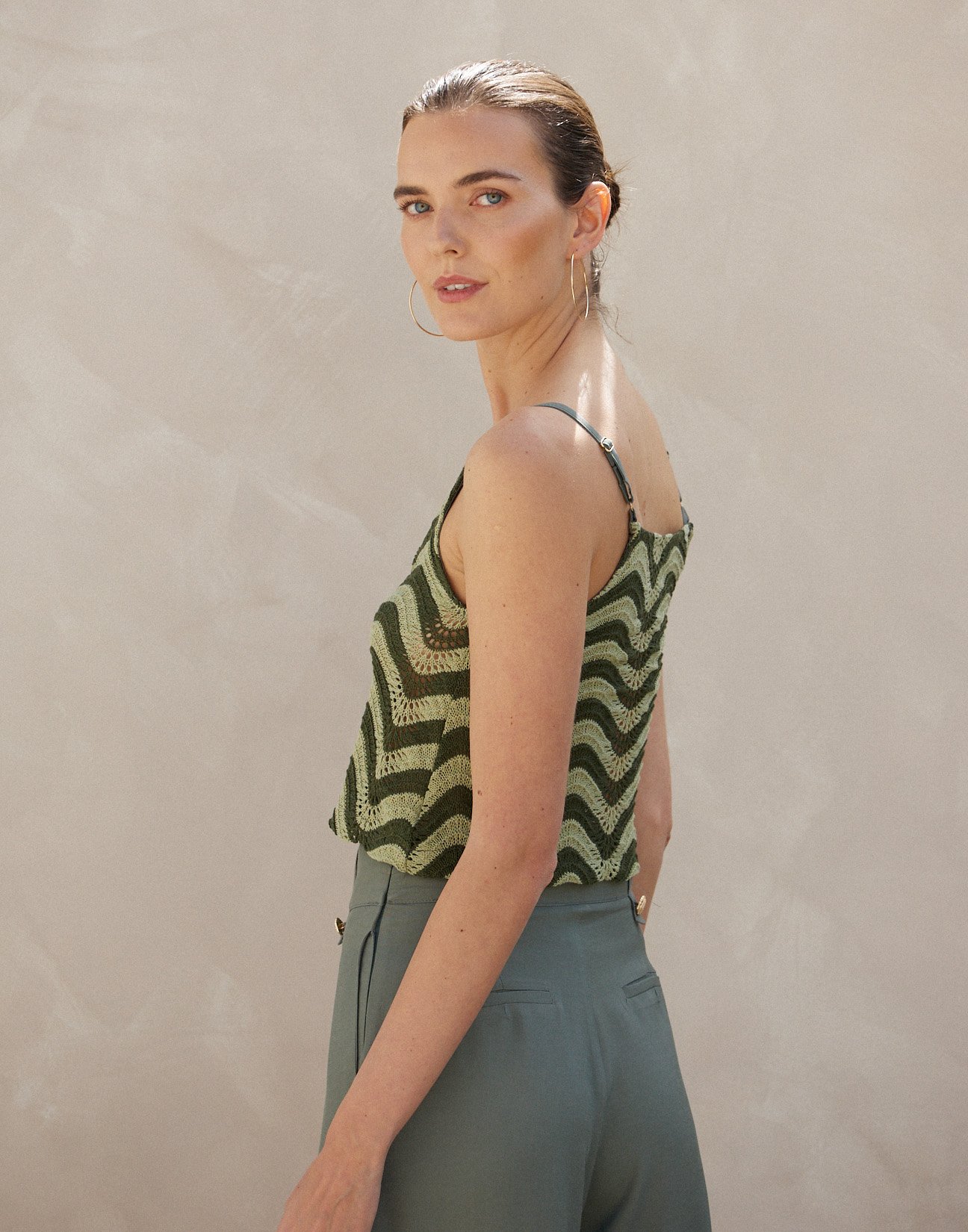 Knit strappy top
