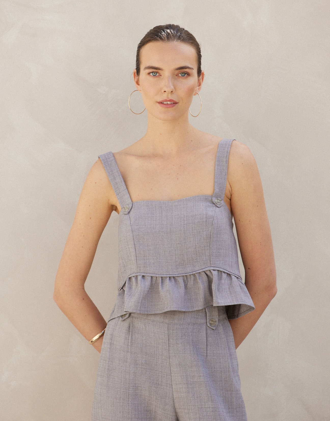 Top with ruffles