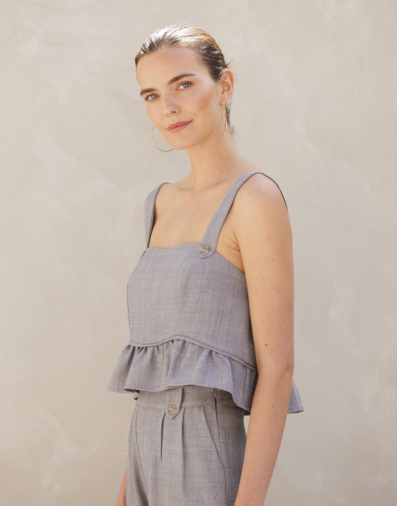 Top with ruffles