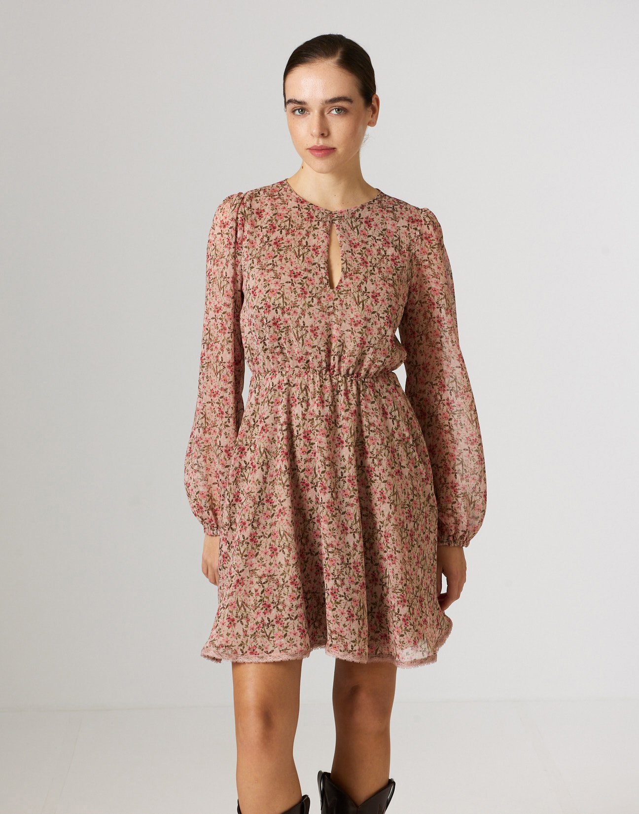 Mini dress with opening