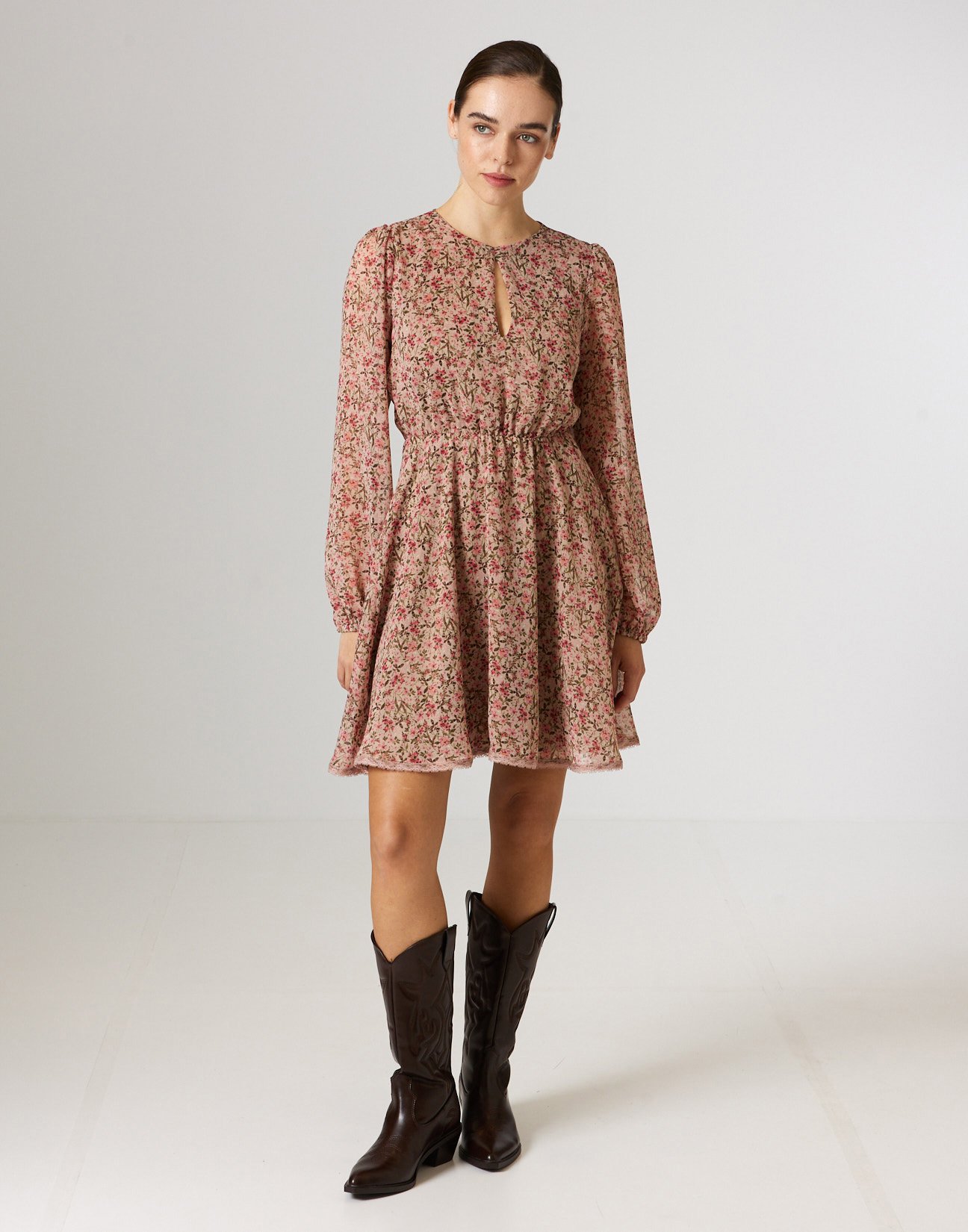 Mini dress with opening