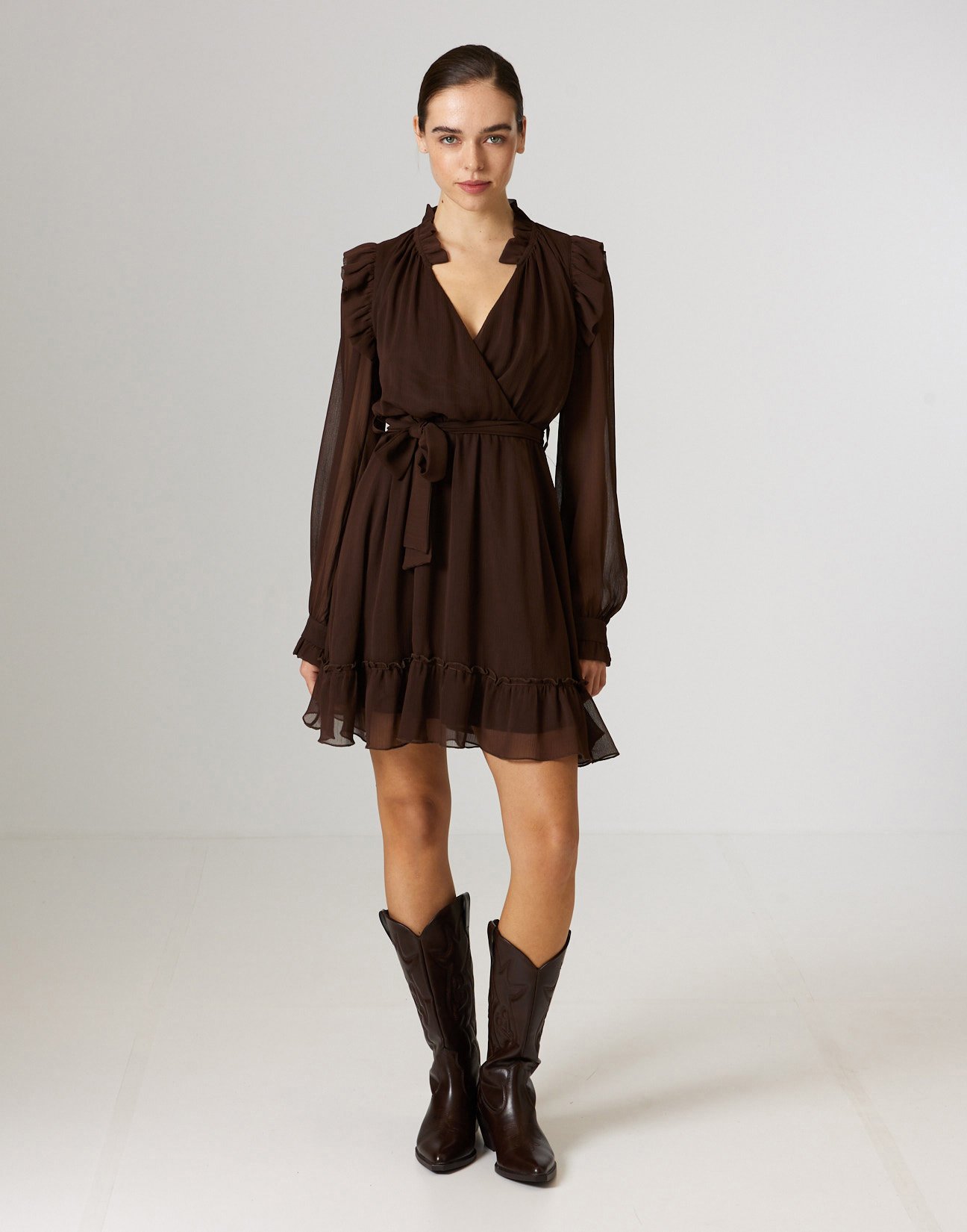 Mini dress with ruffles